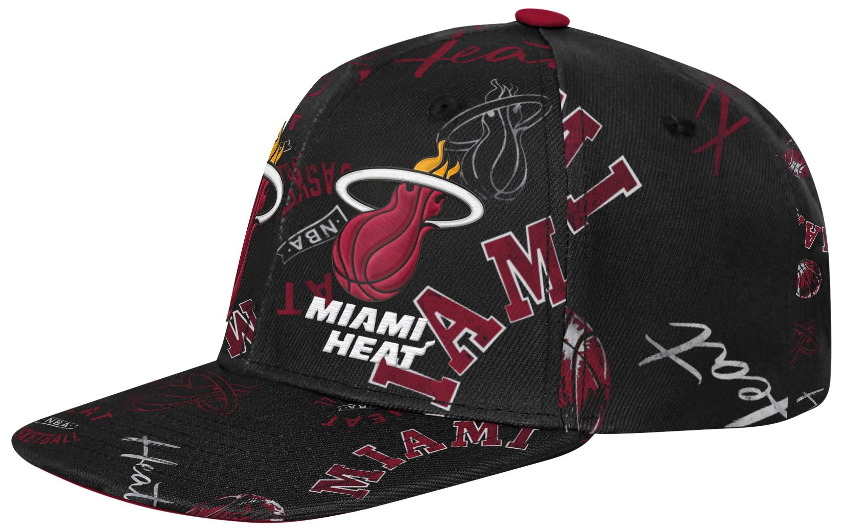 Outerstuff Youth Miami Heat Black Team Flat Brim Snapback Hat product image
