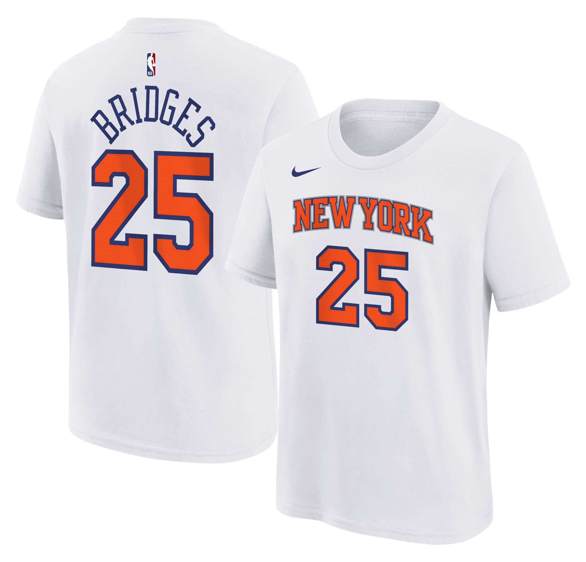 Nike Youth New York Knicks Mikal Bridges #25 White T-Shirt product image
