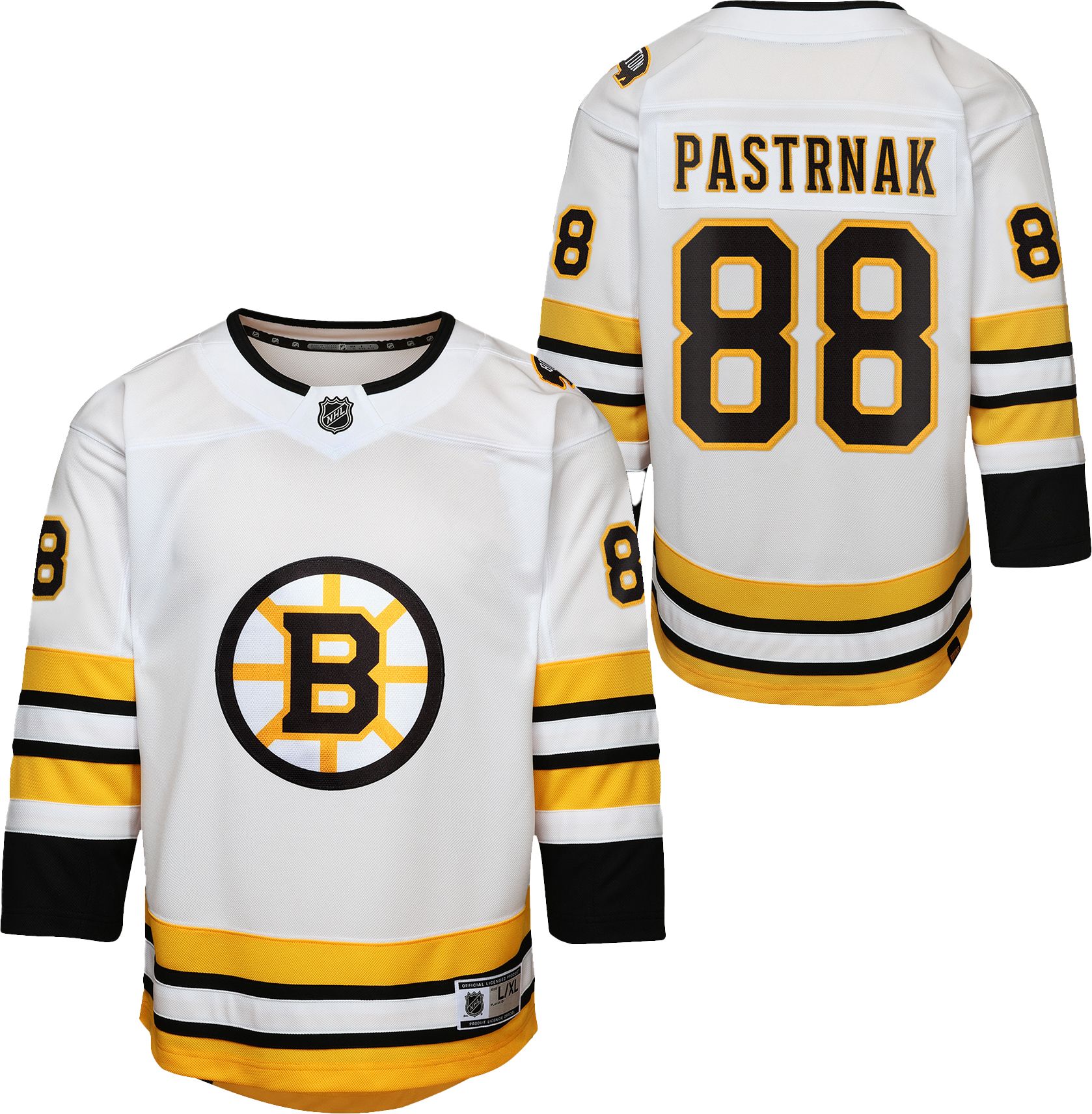 NHL Youth Boston Bruins David Pastrnak #88 White Away Replica Jersey product image