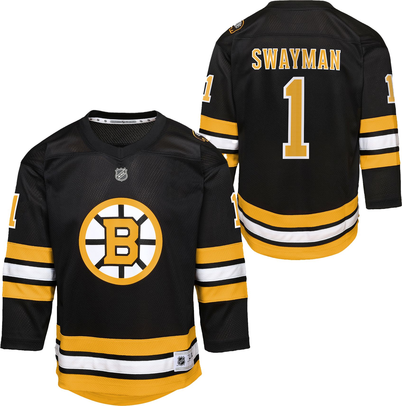 NHL Youth Boston Bruins Jeremy Swayman #1 Home Black Replica Jersey product image