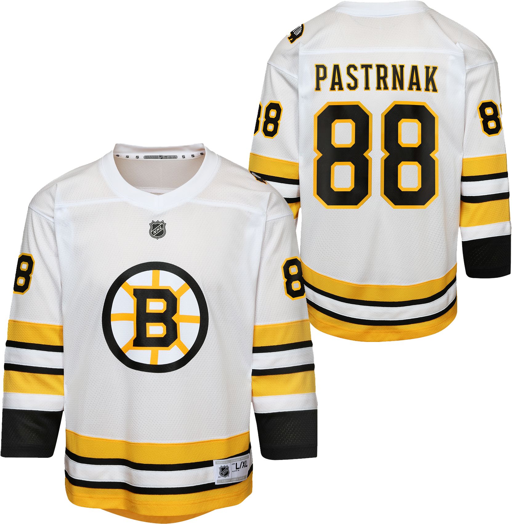 NHL Youth Boston Bruins David Pastrnak #88 White Away Replica Jersey product image