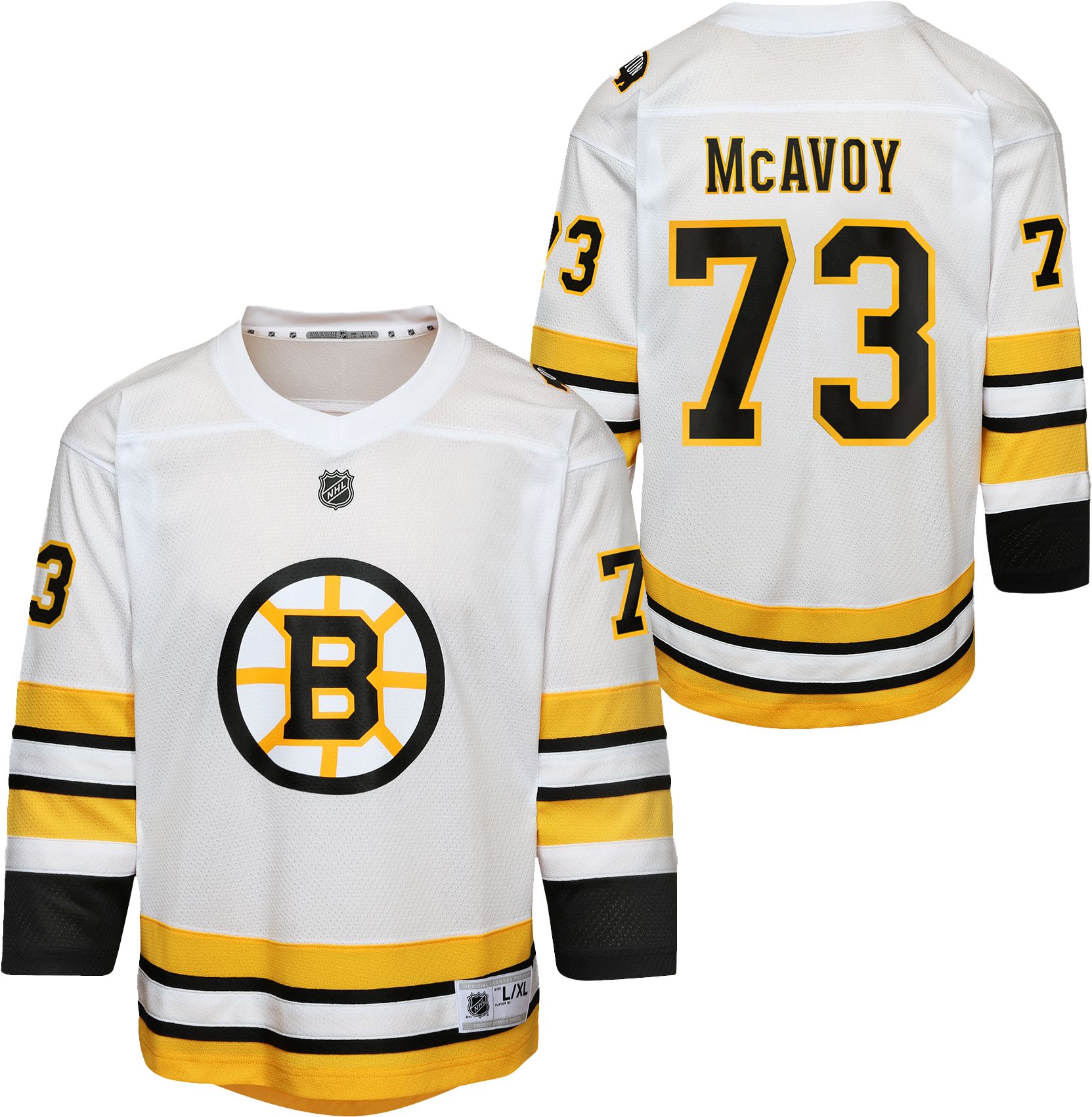 NHL Youth Boston Bruins Charlie McAvoy #73 White Away Replica Jersey product image