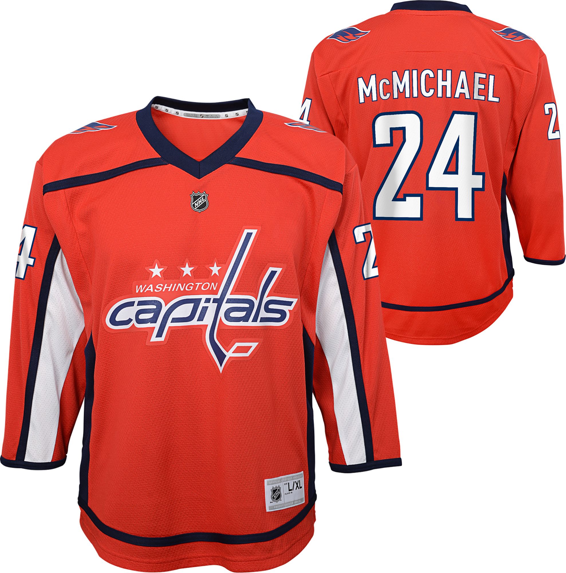 Outerstuff Youth Washington Capitals Connor McMichael #24 Red Replica Home Jersey product image
