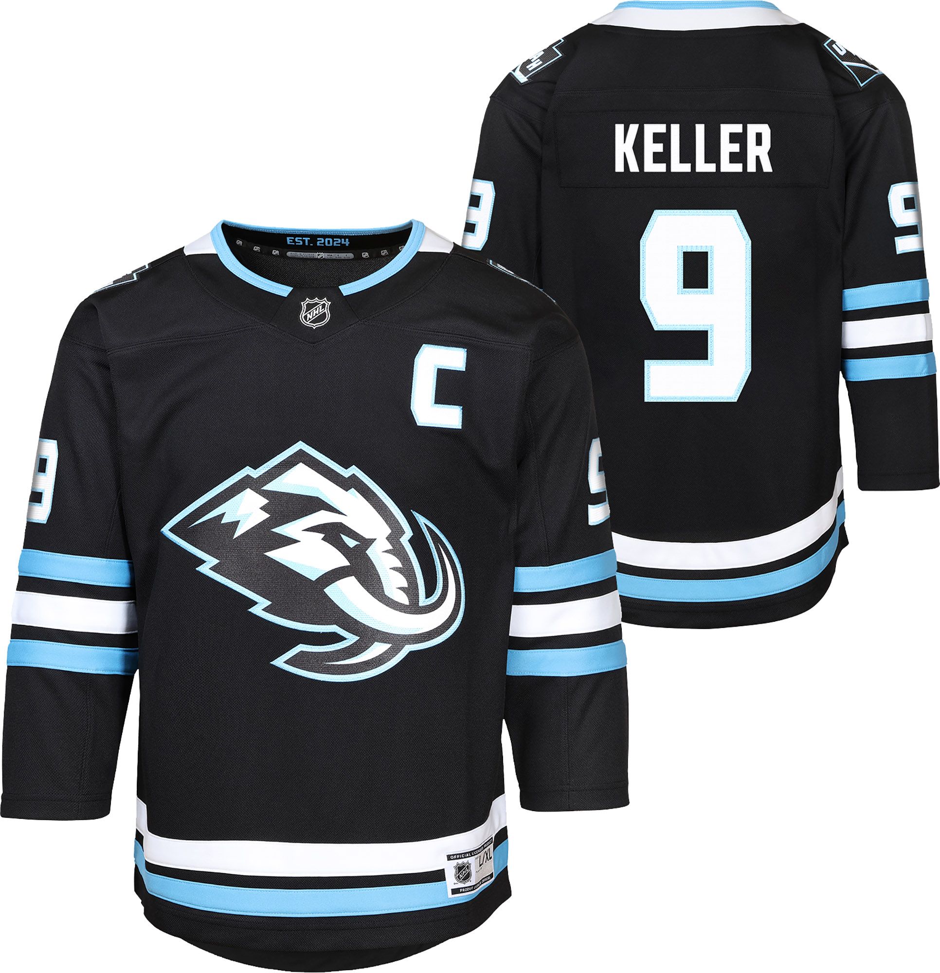 NHL Youth Utah Mammoth Clayton Keller #9 Home Black Replica Jersey product image