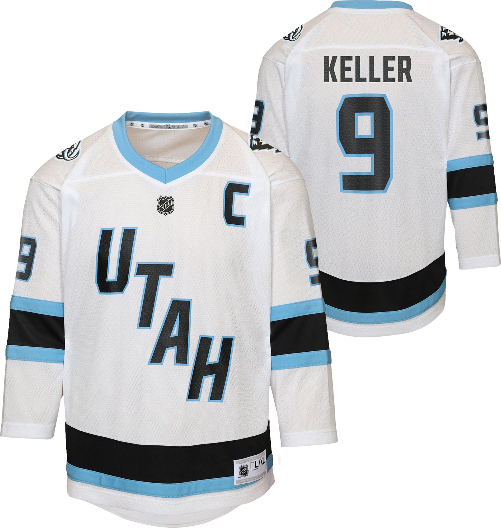 NHL Youth Utah Mammoth Clayton Keller #9 White Away Replica Jersey product image