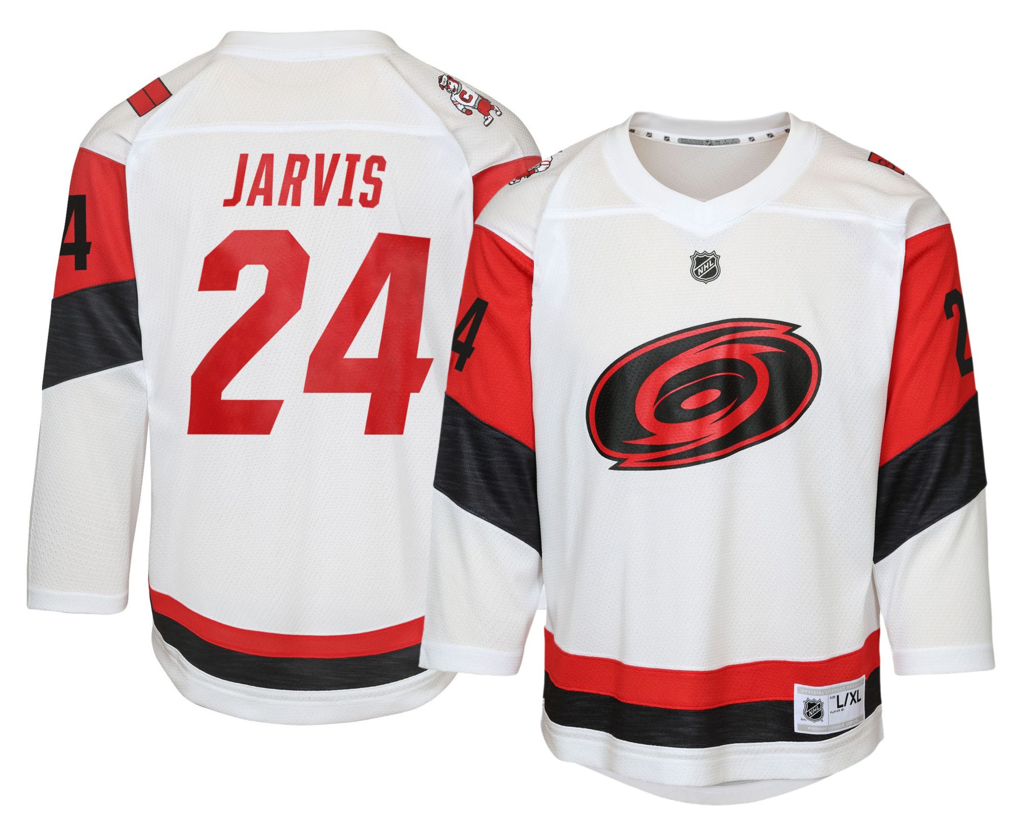 NHL Youth Carolina Hurricanes Seth Jarvis #24 White Replica Away Jersey product image