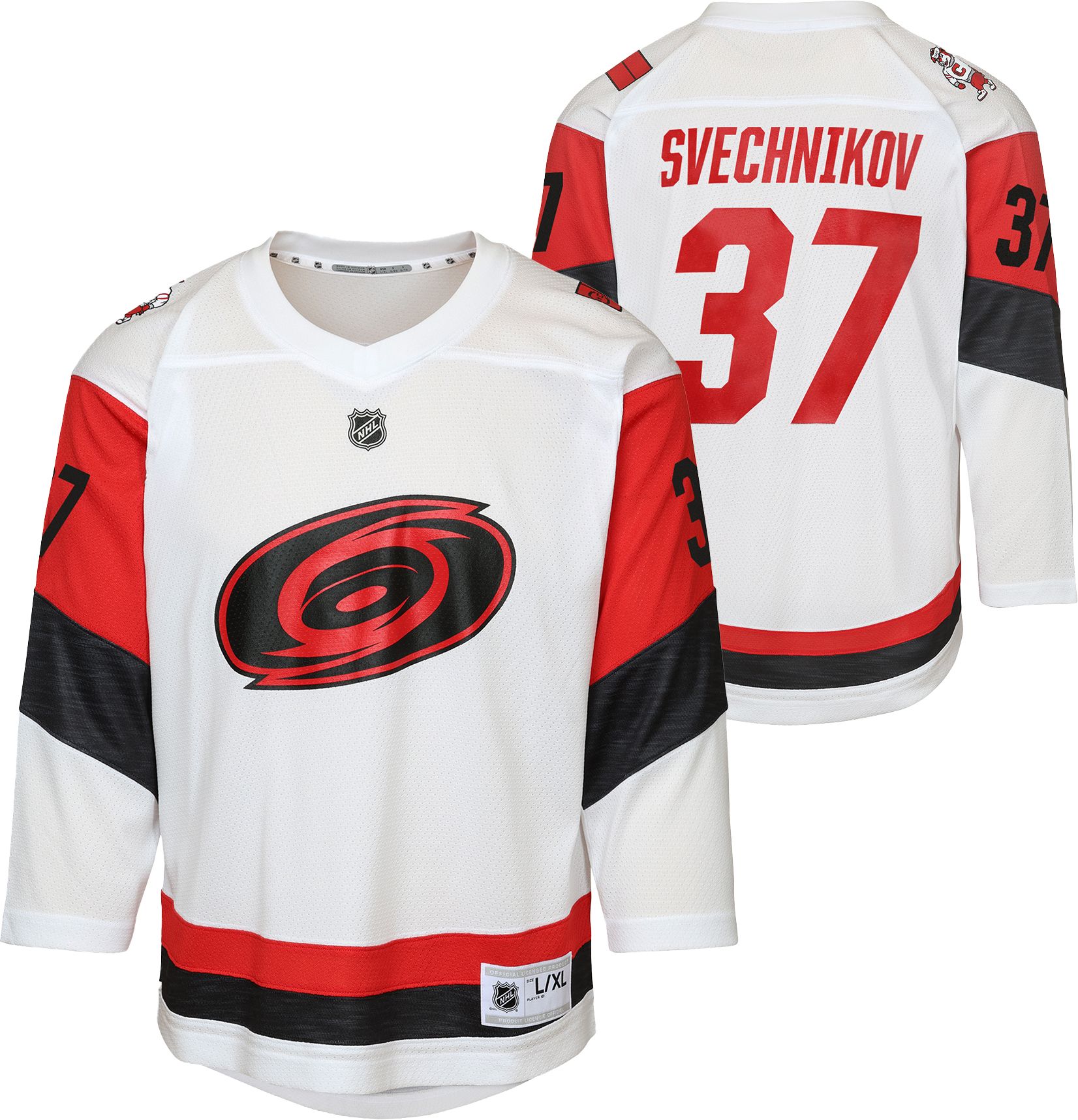 Outerstuff Youth Carolina Hurricanes Andrei Svechnikov #37 White Replica Away Jersey product image