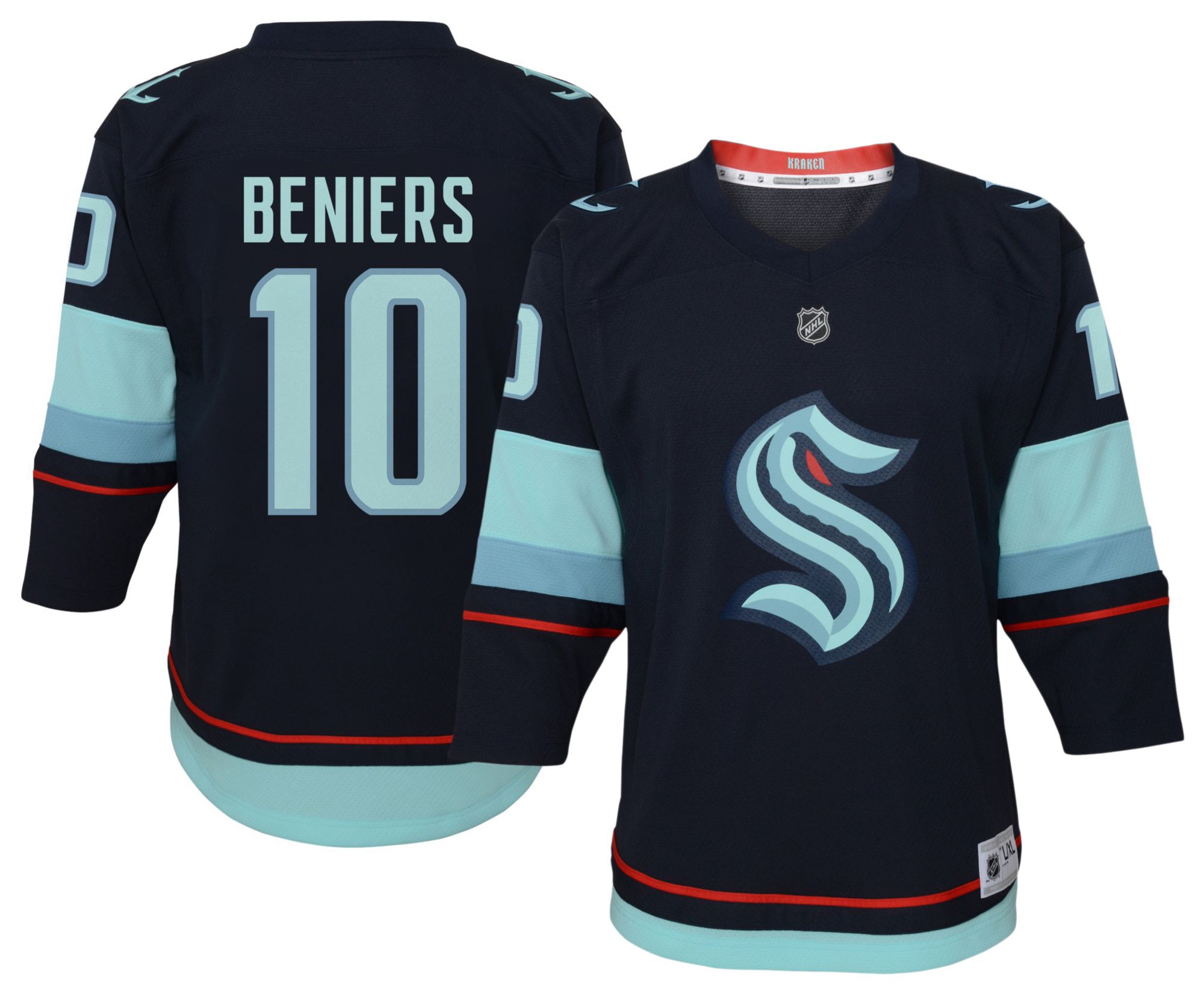 NHL Youth Seattle Kraken Matt Beniers #10 Navy Home Replica Jersey product image