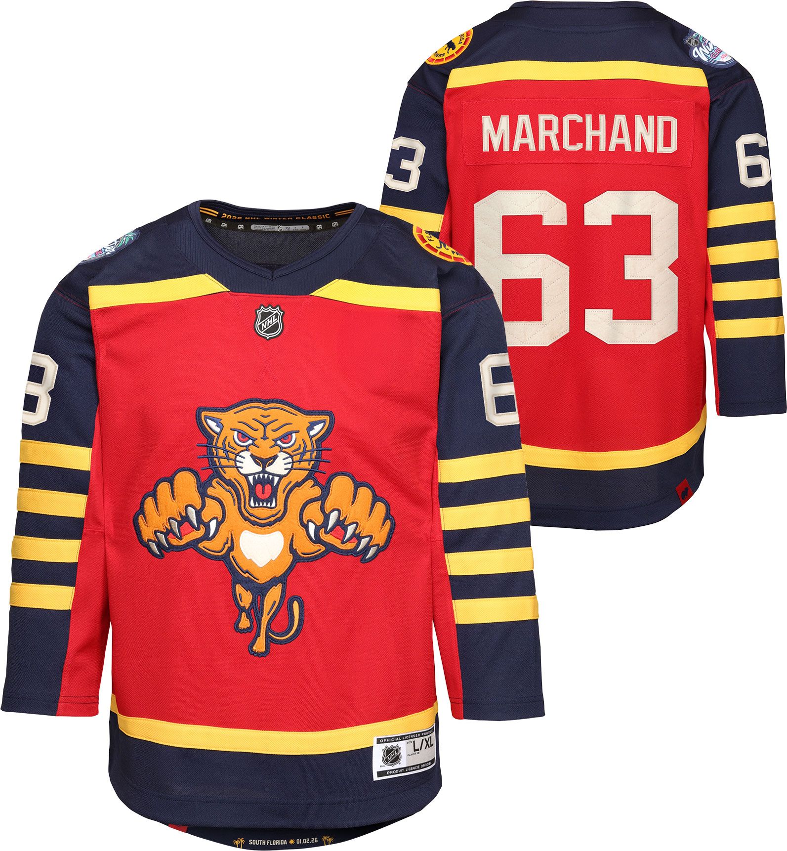 NHL Youth Florida Panthers Winter Classic 2026 Brad Marchand #63 Replica Jersey product image