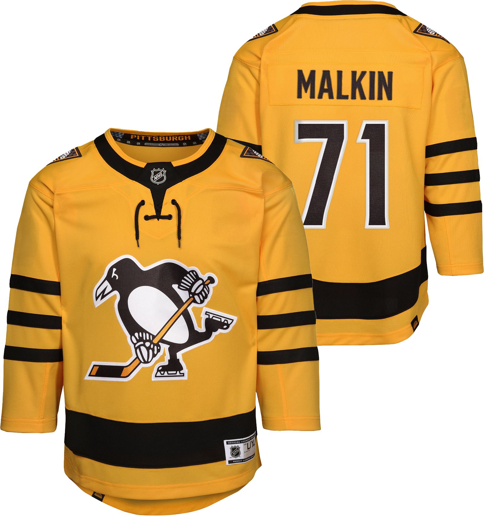 NHL Youth Pittsburgh Penguins Evgeni Malkin #71 Yellow Alternate Replica Jersey product image