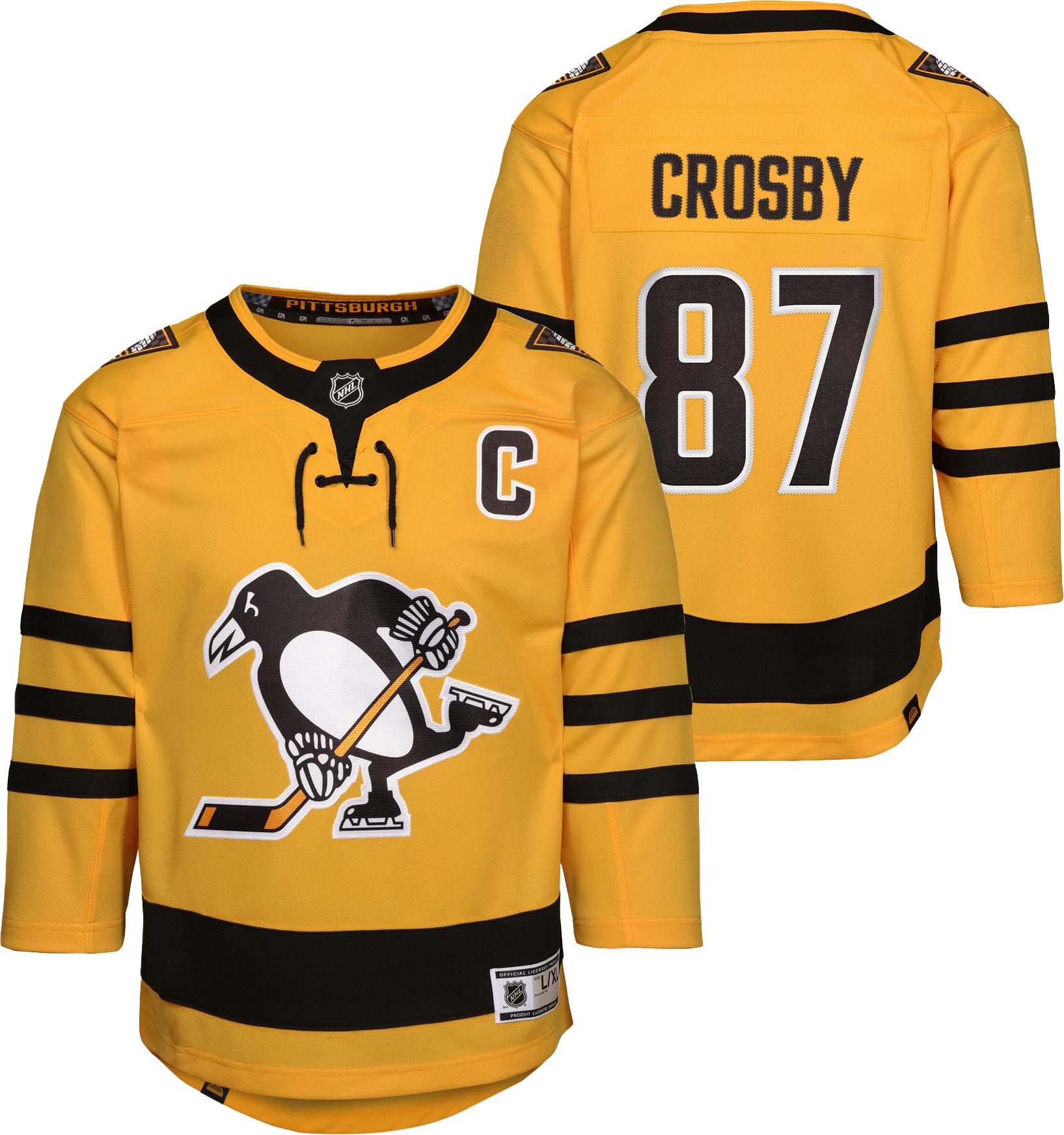 NHL Youth Pittsburgh Penguins Sidney Crosby #87 Yellow Authentic Premier Alternate Jersey product image