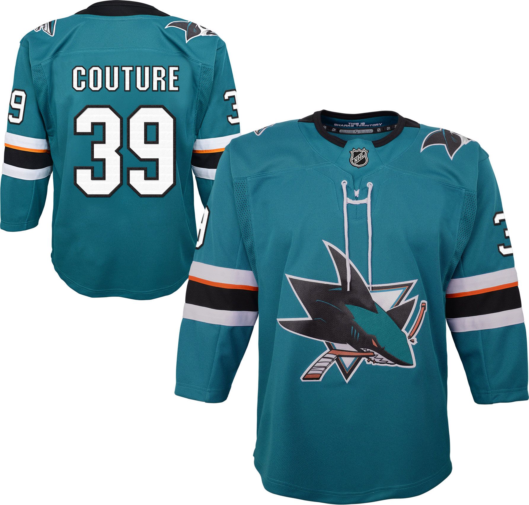 Outerstuff Youth San Jose Sharks Teal Logan Couture #39 Authentic Home Jersey product image