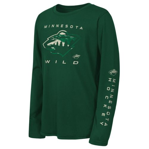 激レア！樫の木モック中嶋製作所 ソフトビニール製 緑服 NHL Youth Minnesota Wild Green Set the Tone Long Sleeve Shirt