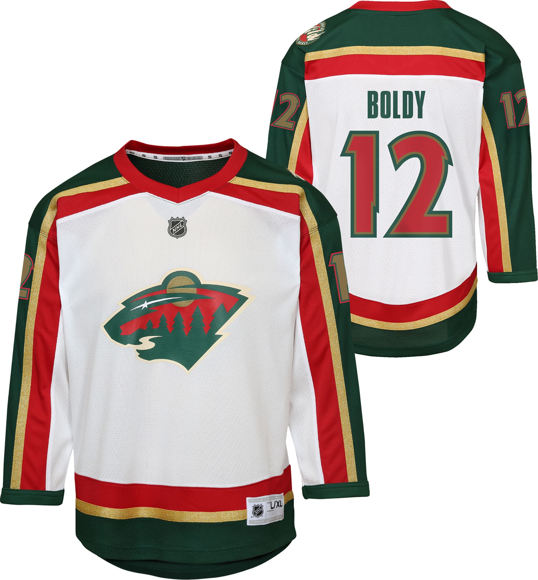 NHL Youth Minnesota Wild Matt Boldy #12 White Replica Alternate 2 Jersey product image