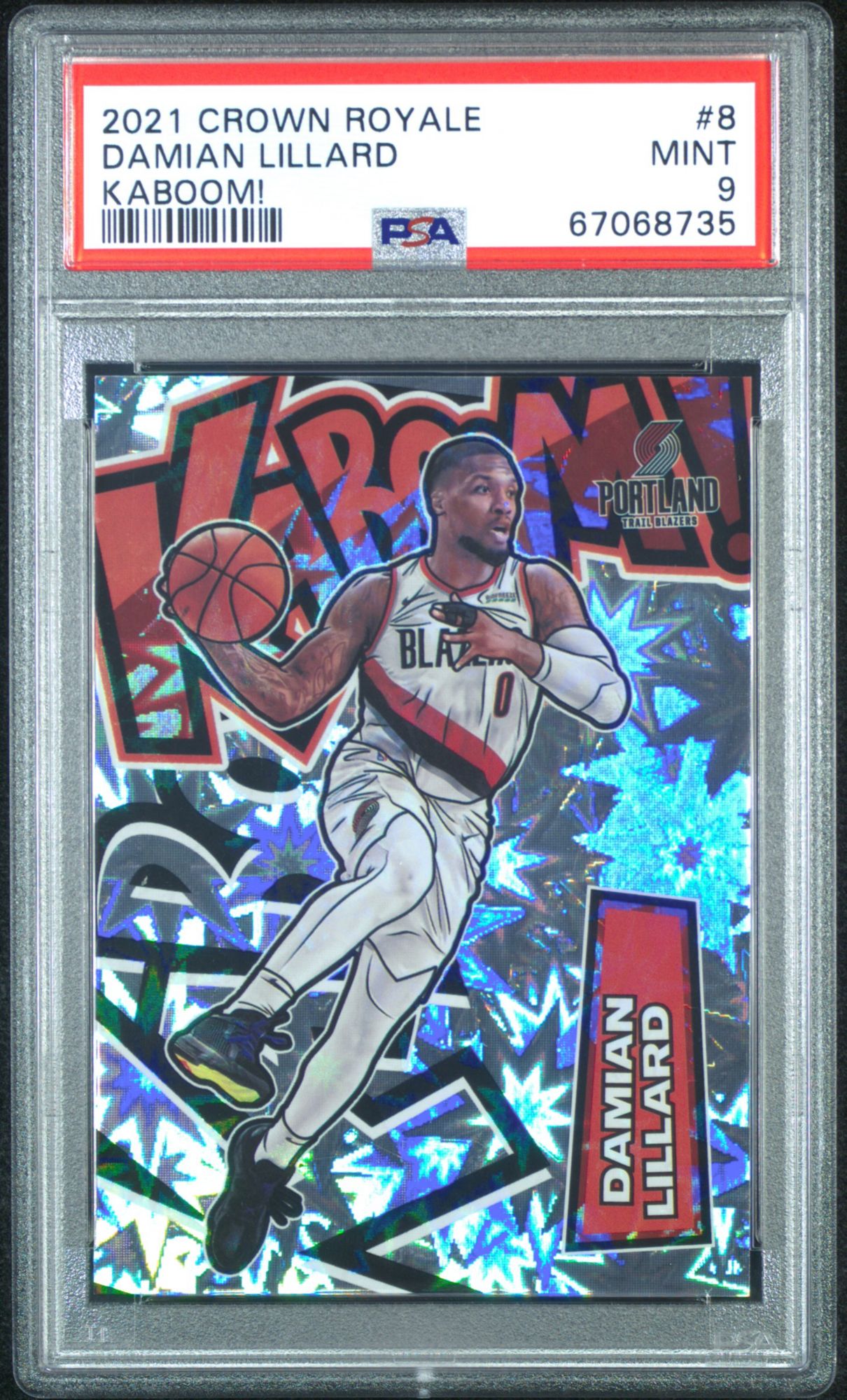 2021 Panini Crown Royale Kaboom! 8 Damian Lillard PSA 9 product image
