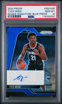 2024 Panini Prizm Rookie Signatures Yves Missi Blue Prizm PSA 10