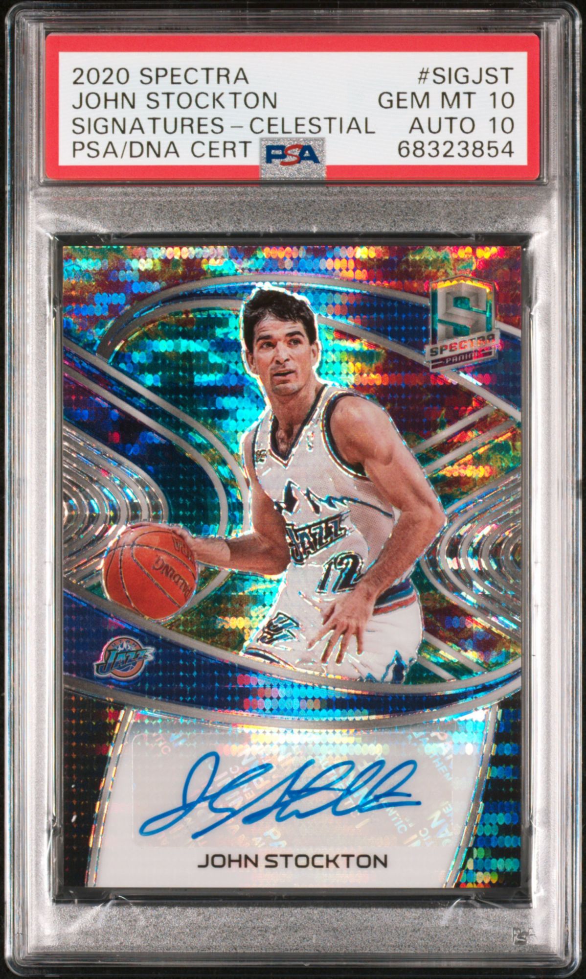 2020 Panini Spectra Signatures Sigjst John Stockton Celestial PSA 10 product image