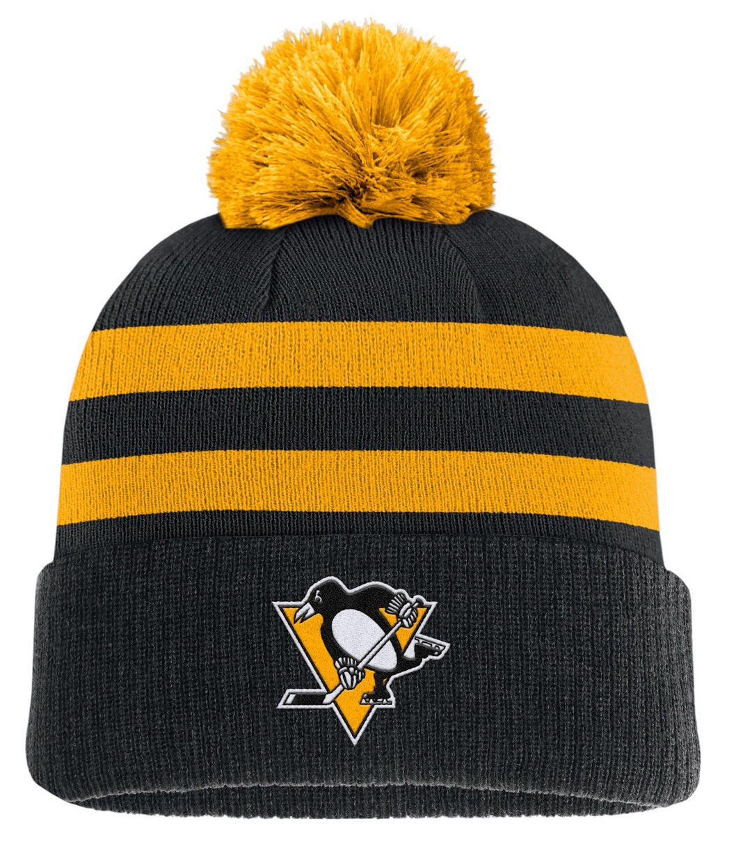 NHL Adult Pittsburgh Penguins Black Pom Knit Beanie product image