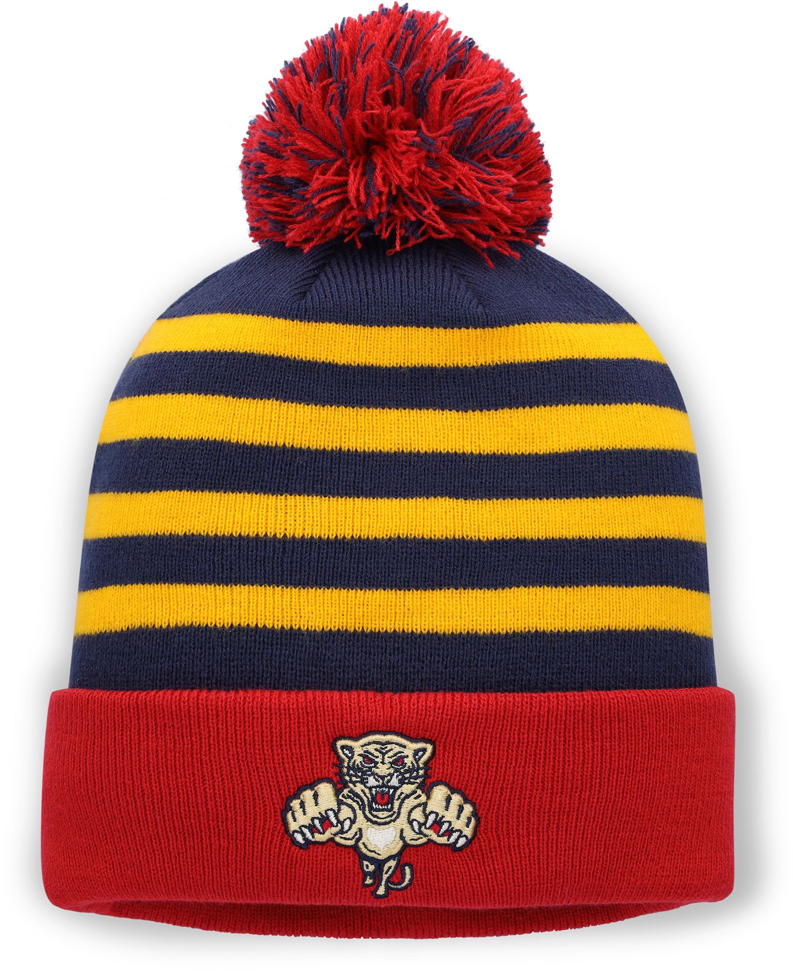 NHL Adult Florida Panthers Winter Classic 2026 Striped Pom Knit Beanie product image