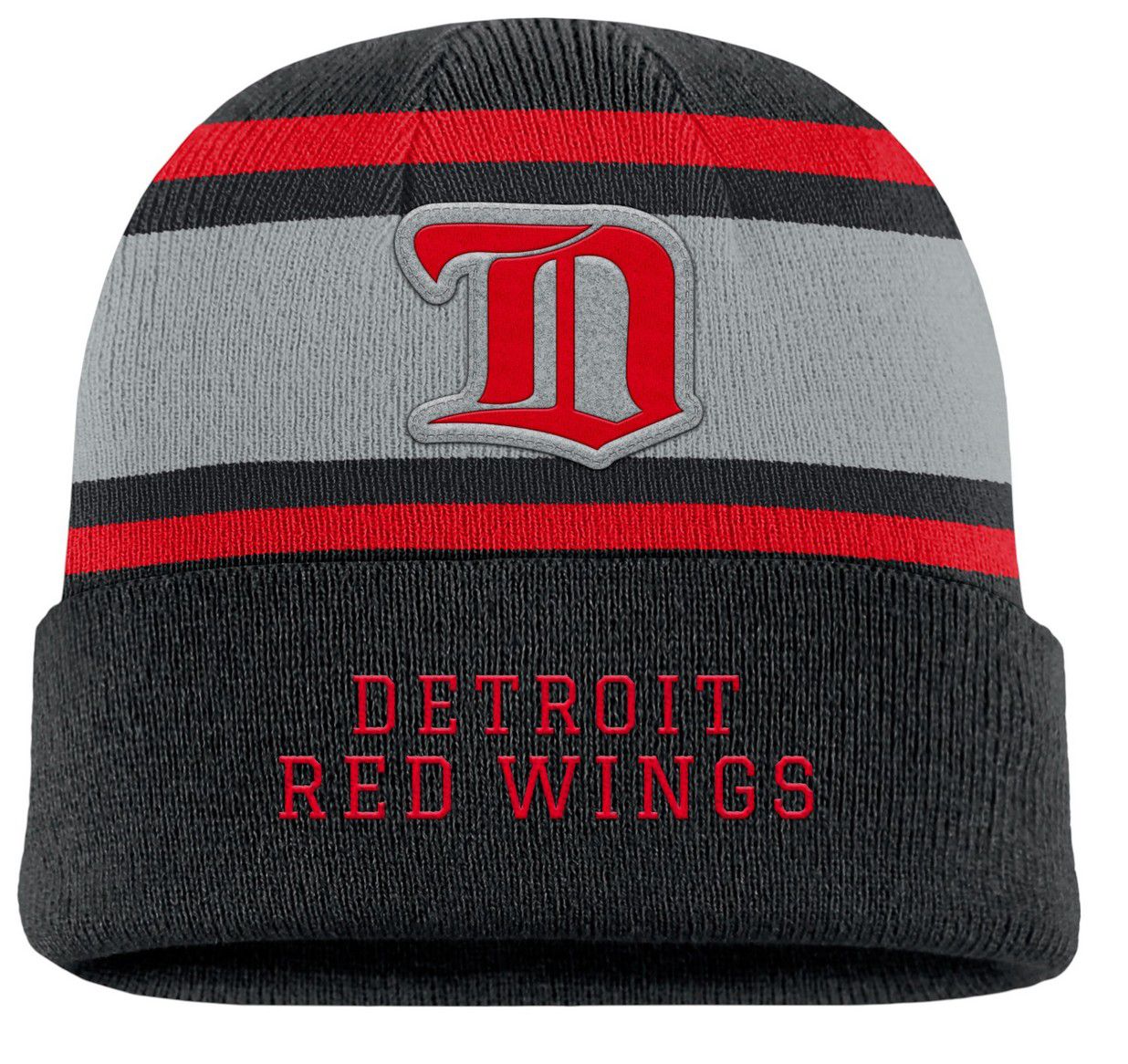 NHL Adult Detroit Red Wings Black Varsity Pom Knit Beanie product image