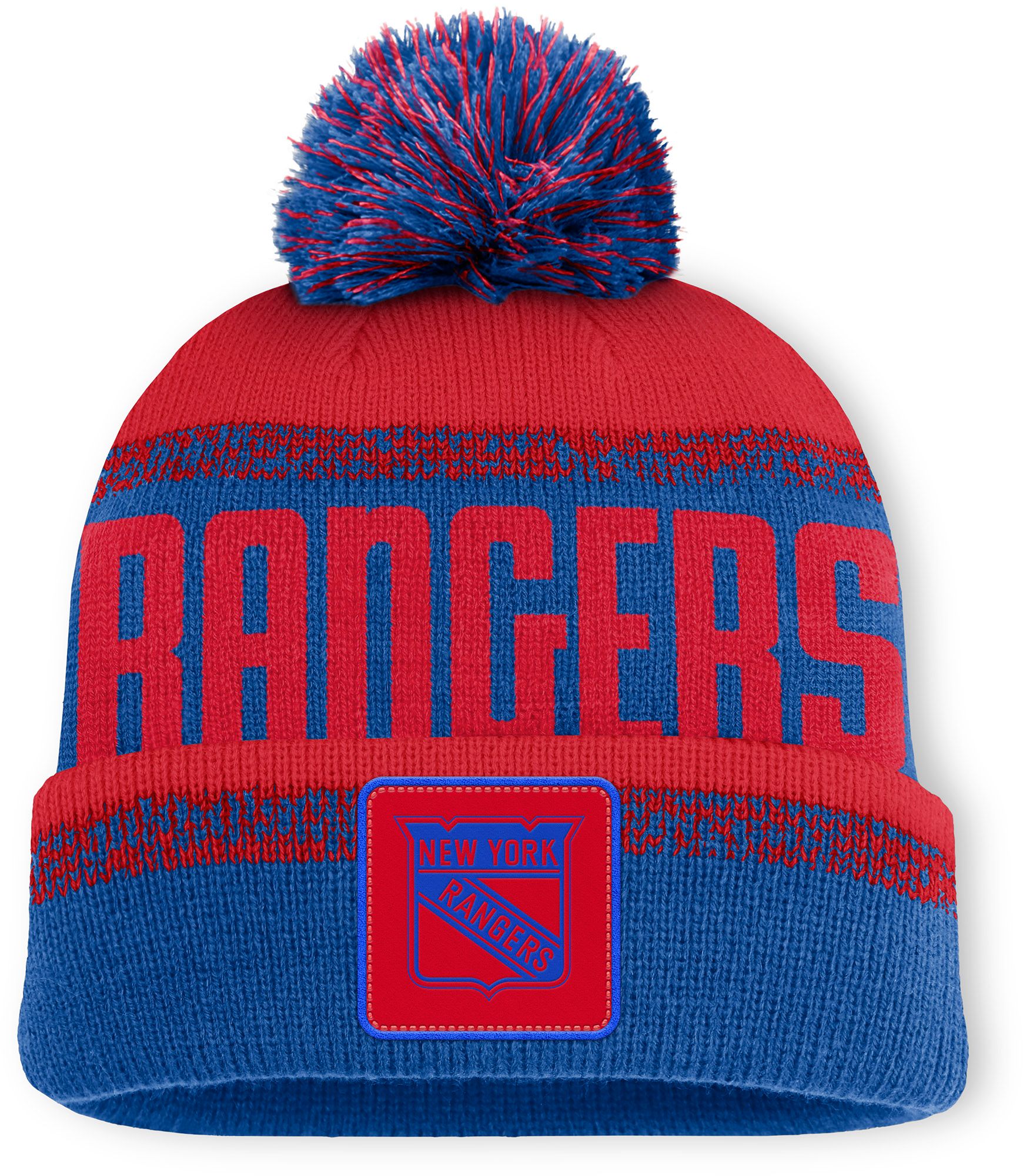 NHL Adult New York Rangers Blue Thrive Pom Knit Beanie product image