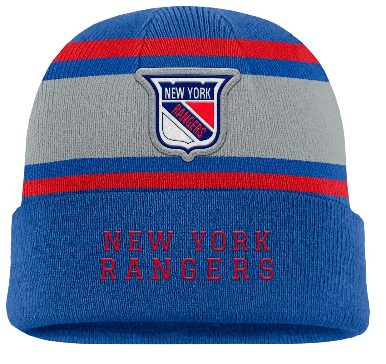 NHL Adult New York Rangers Blue Varsity Pom Knit Beanie product image