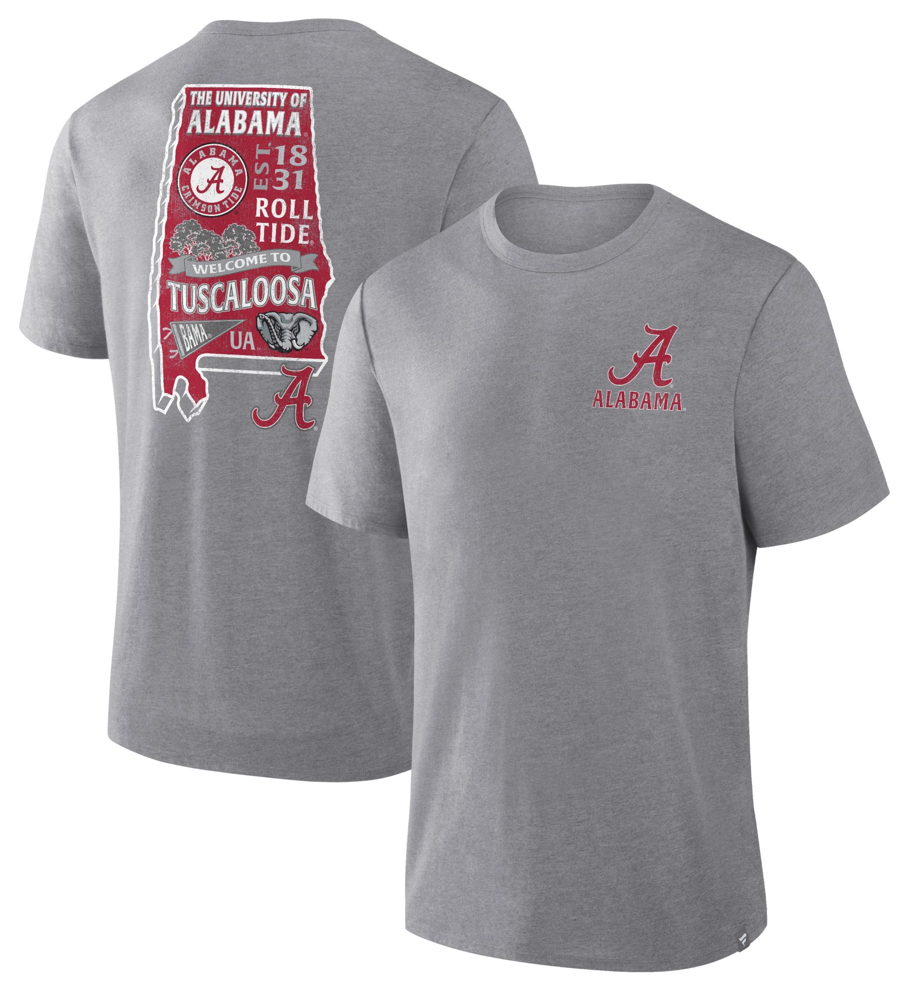 NCAA Men's Alabama Crimson Tide Athletic Gray Heather Triblend State T-Shirt product image