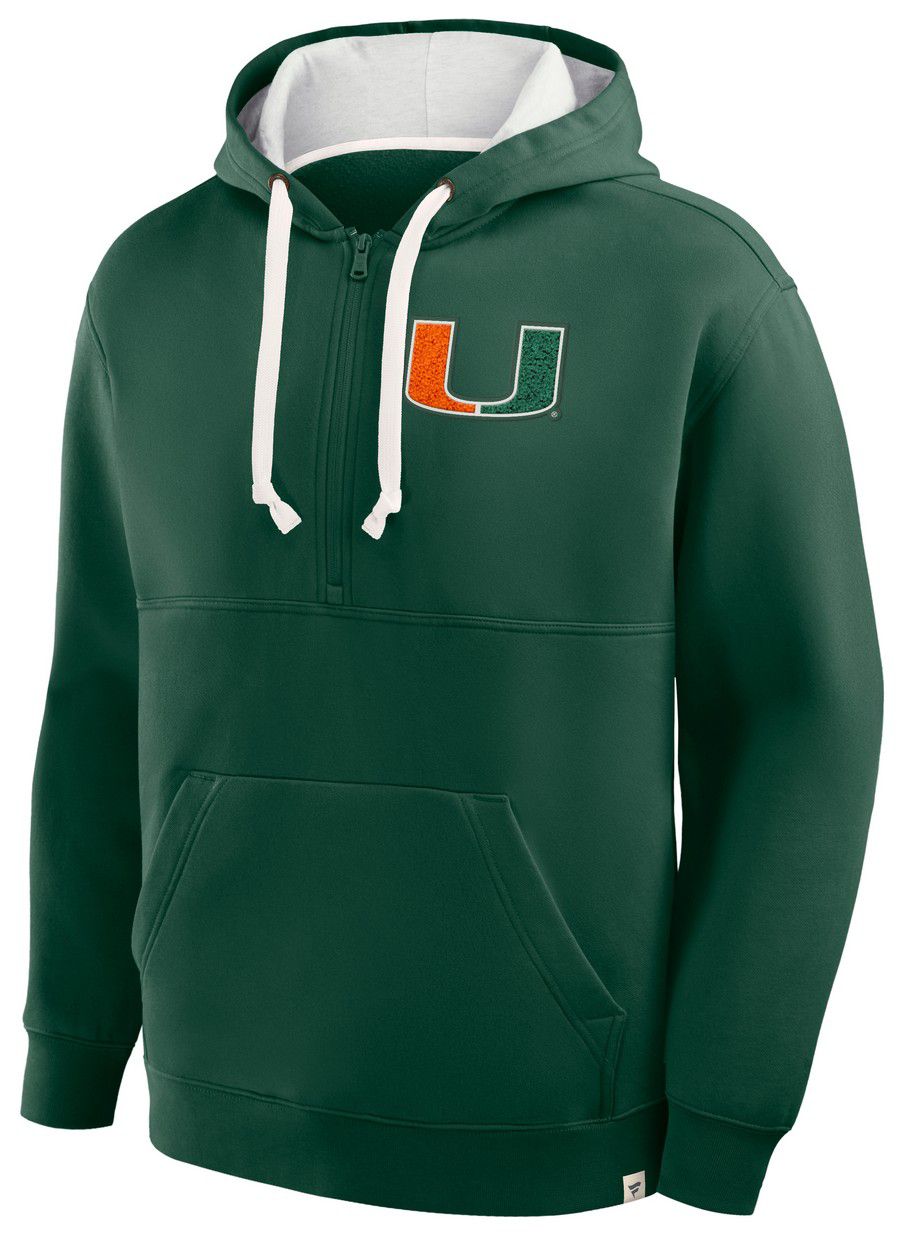 NCAA Men's Miami Hurricanes Dark Green Quarter-Zip Hoodie product image