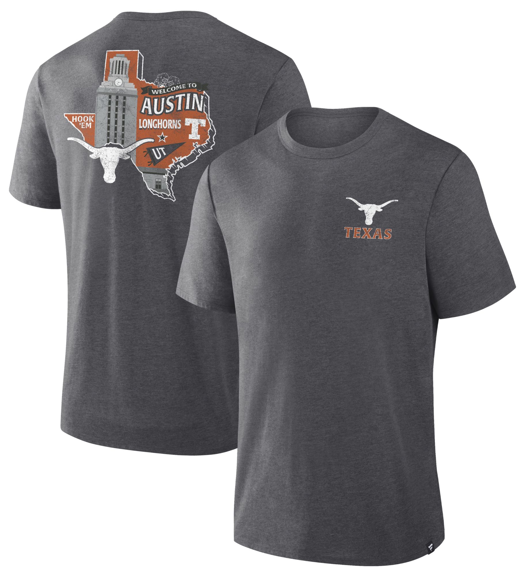NCAA Men's Texas Longhorns Charcoal Heather Triblend State T-Shirt product image