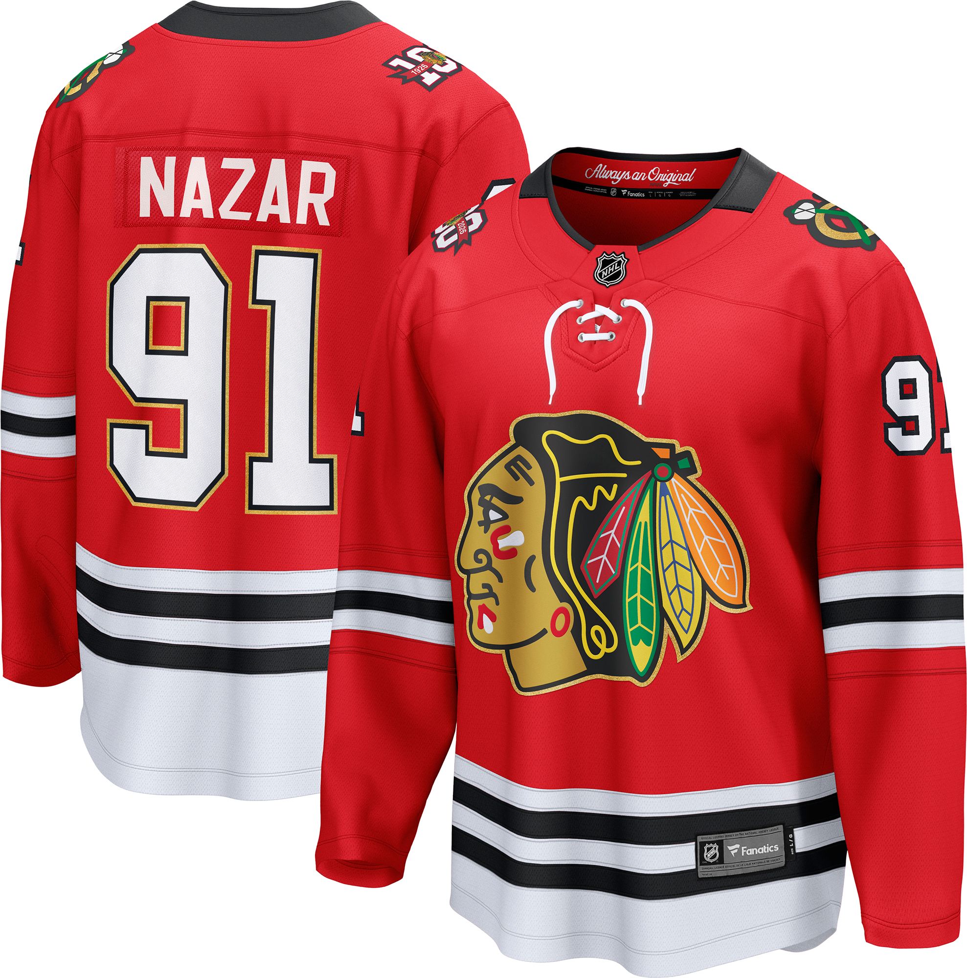NHL Men's Chicago Blackhawks Frank Nazar #91 Red Breakaway Replica Jersey product image