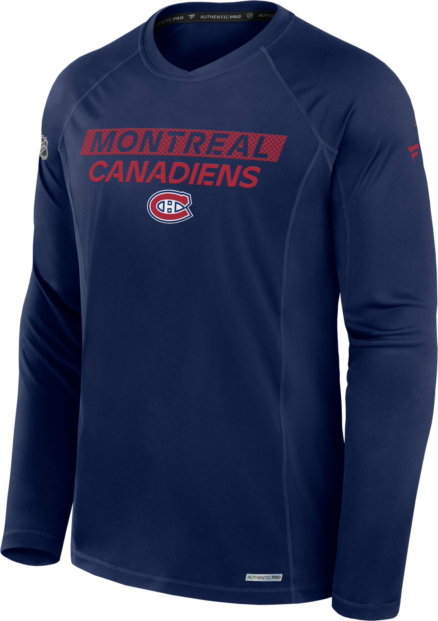 NHL Men's Montreal Canadiens Rink Tech Navy Long Sleeve T-Shirt product image