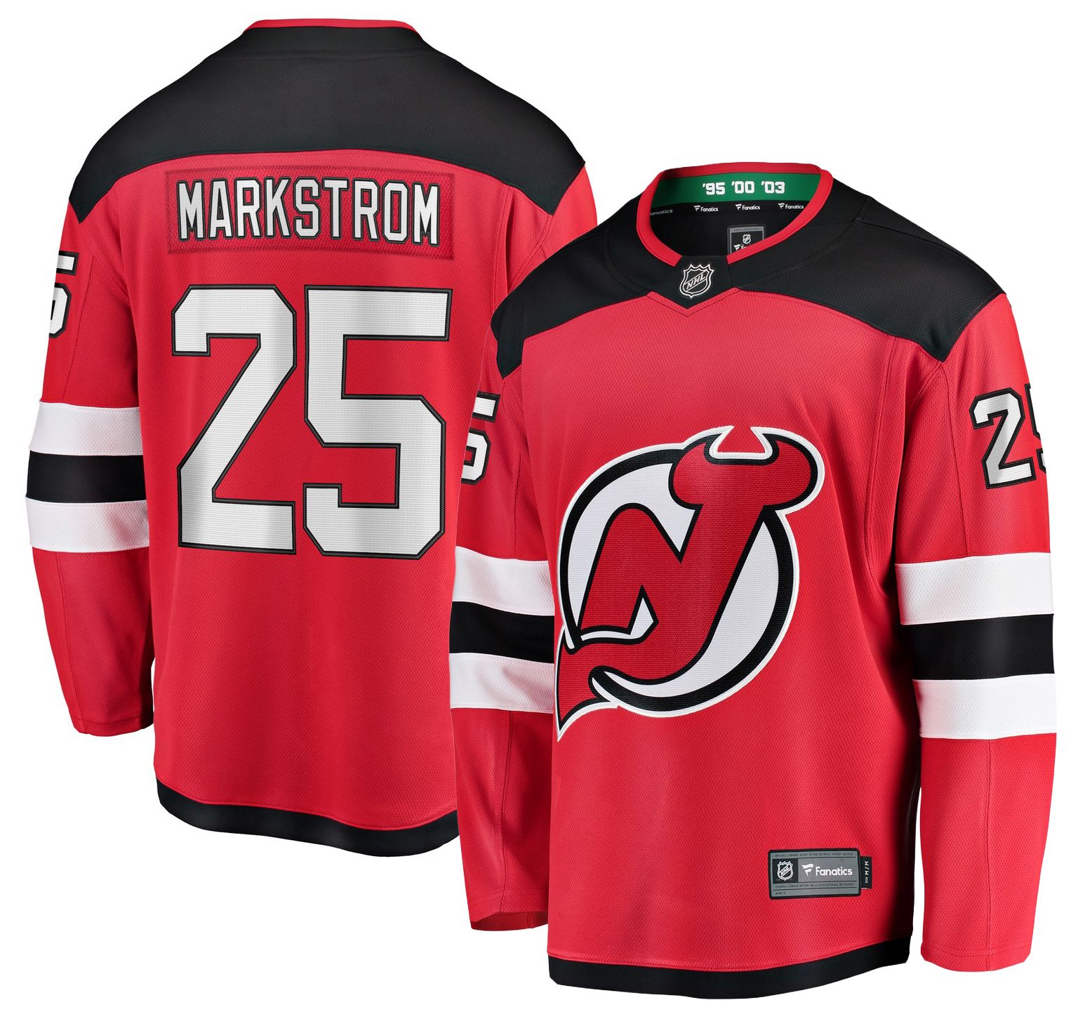 NHL Men's New Jersey Devils Jacob Markstrom #25 Red Breakaway Home Replica Jersey product image