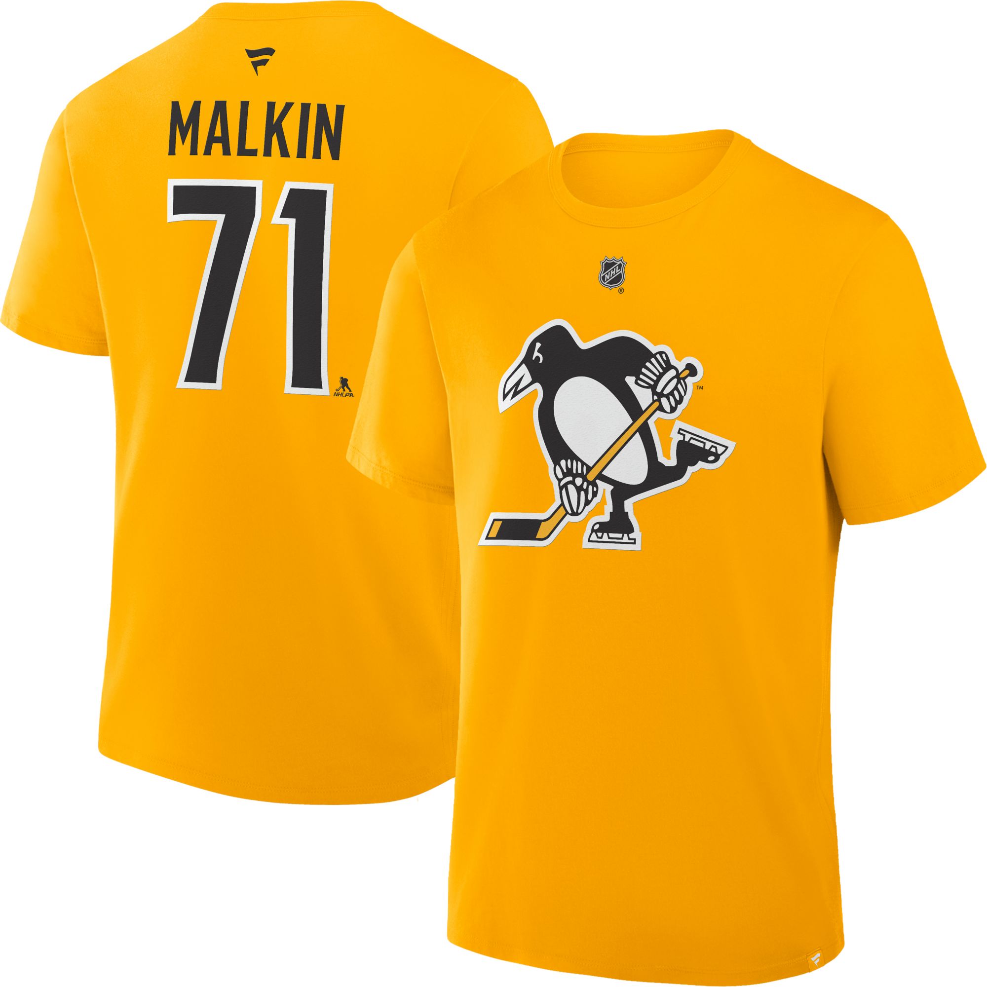 NHL Men's Pittsburgh Penguins Evgeni Malkin #71 Yellow Gold Alternate T-Shirt product image