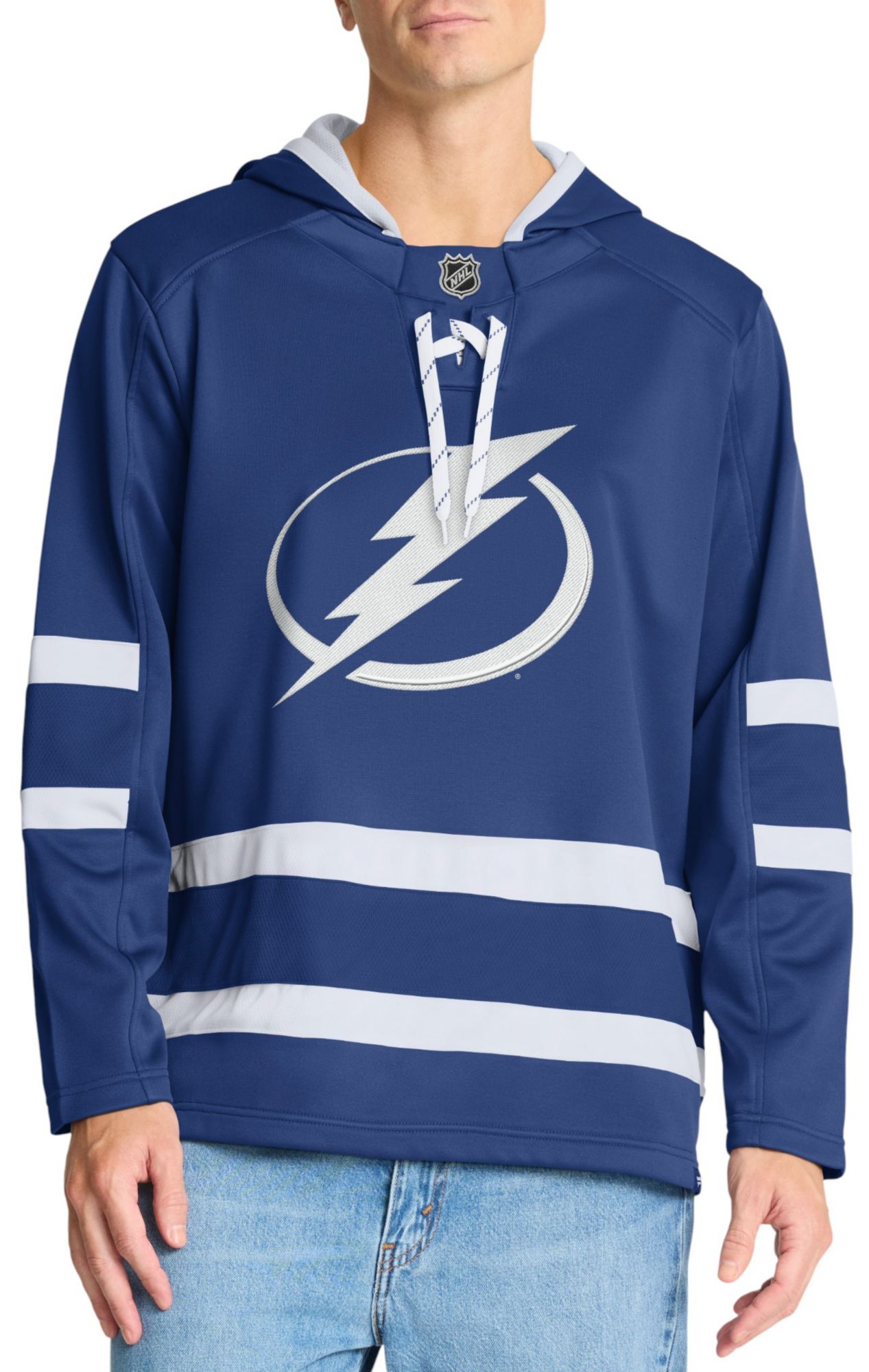NHL Men's Tampa Bay Lightning Blue Laceup Pullover Hoodie product image
