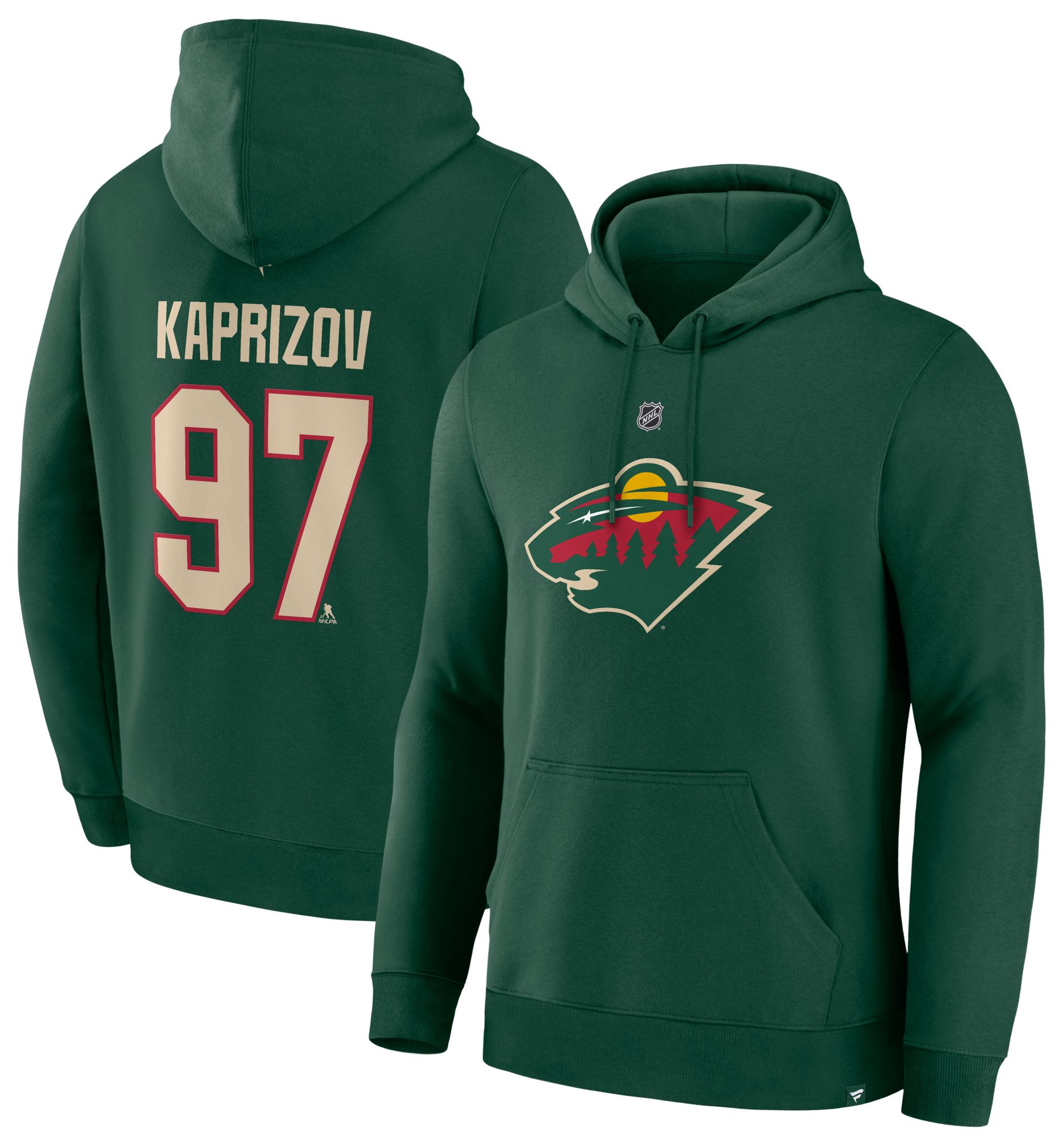 NHL Men's Minnesota Wild Kirill Kaprizov #97 Green Pullover Hoodie product image