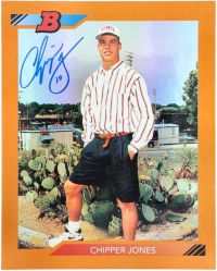 MLB Chipper Jones Atlanta Braves Autographed 2016 Bowman Chrome Rookie ...