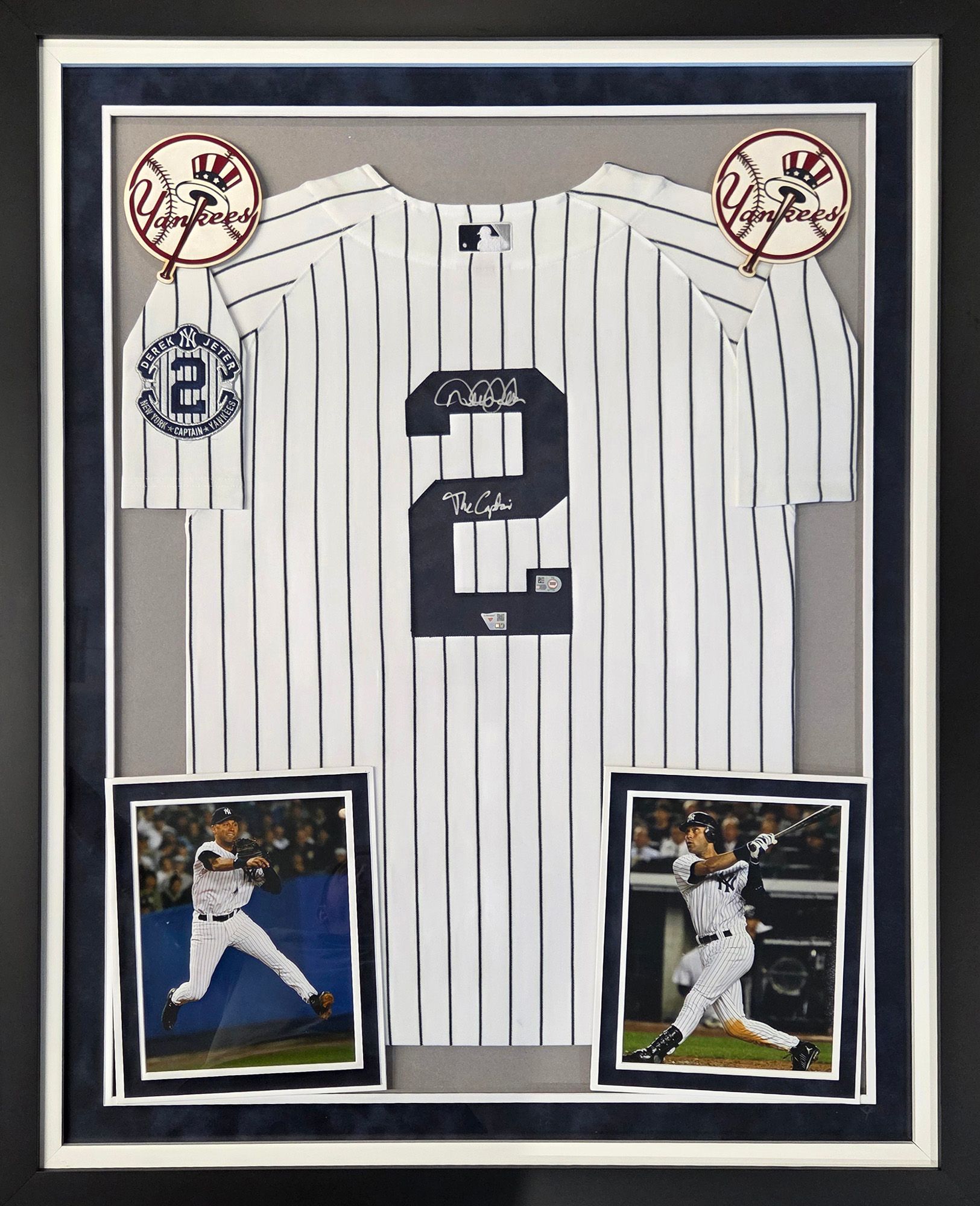 Framed MLB New York Yankees Derek Jeter #2 Authentic Autographed Jersey (Framed under glass, double-matted $250 value) product image