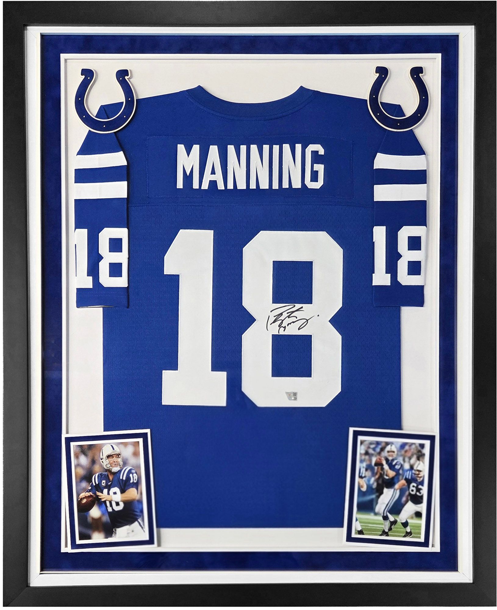 Framed NFL Indianapolis Colts Peyton Manning #18 Authentic Autographed Jersey (Framed under glass, double-matted $250 value) product image