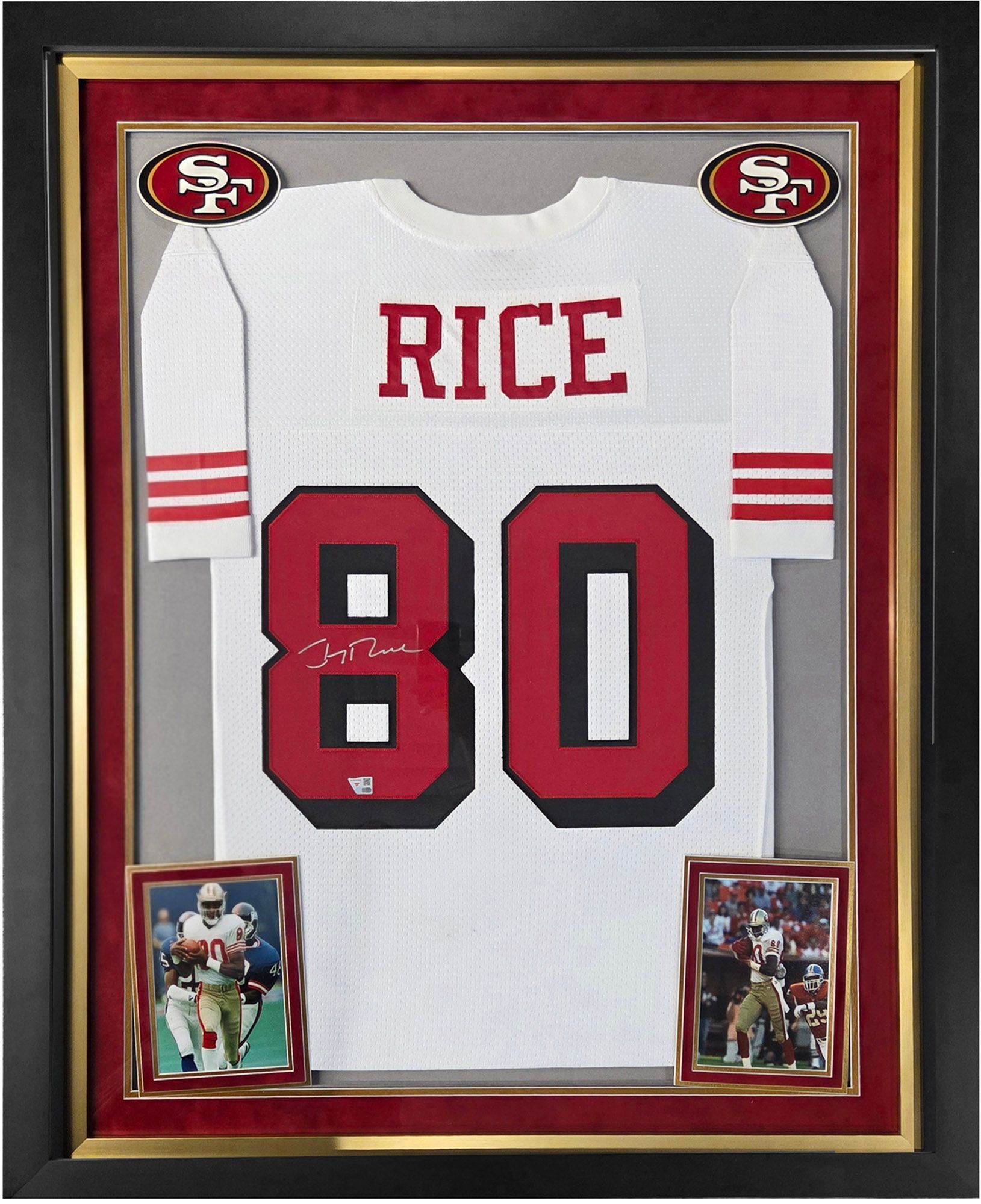 Framed NFL San Francisco 49ers Jerry Rice #80 Authentic Autographed Jersey (Framed under glass, double-matted $250 value) product image