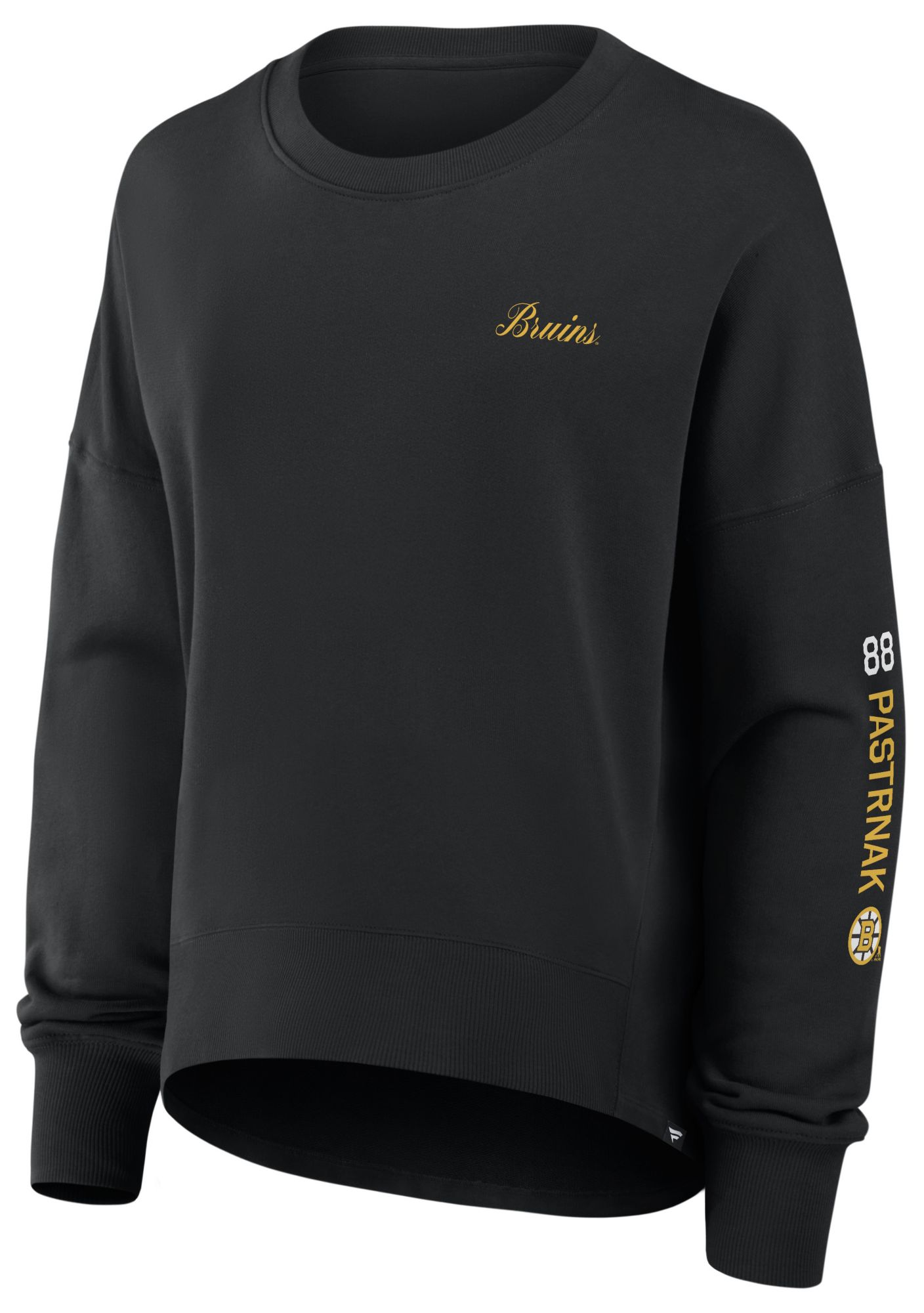 NHL Women's Boston Bruins David Pastrnak #88 Black Script Crewneck Sweatshirt product image