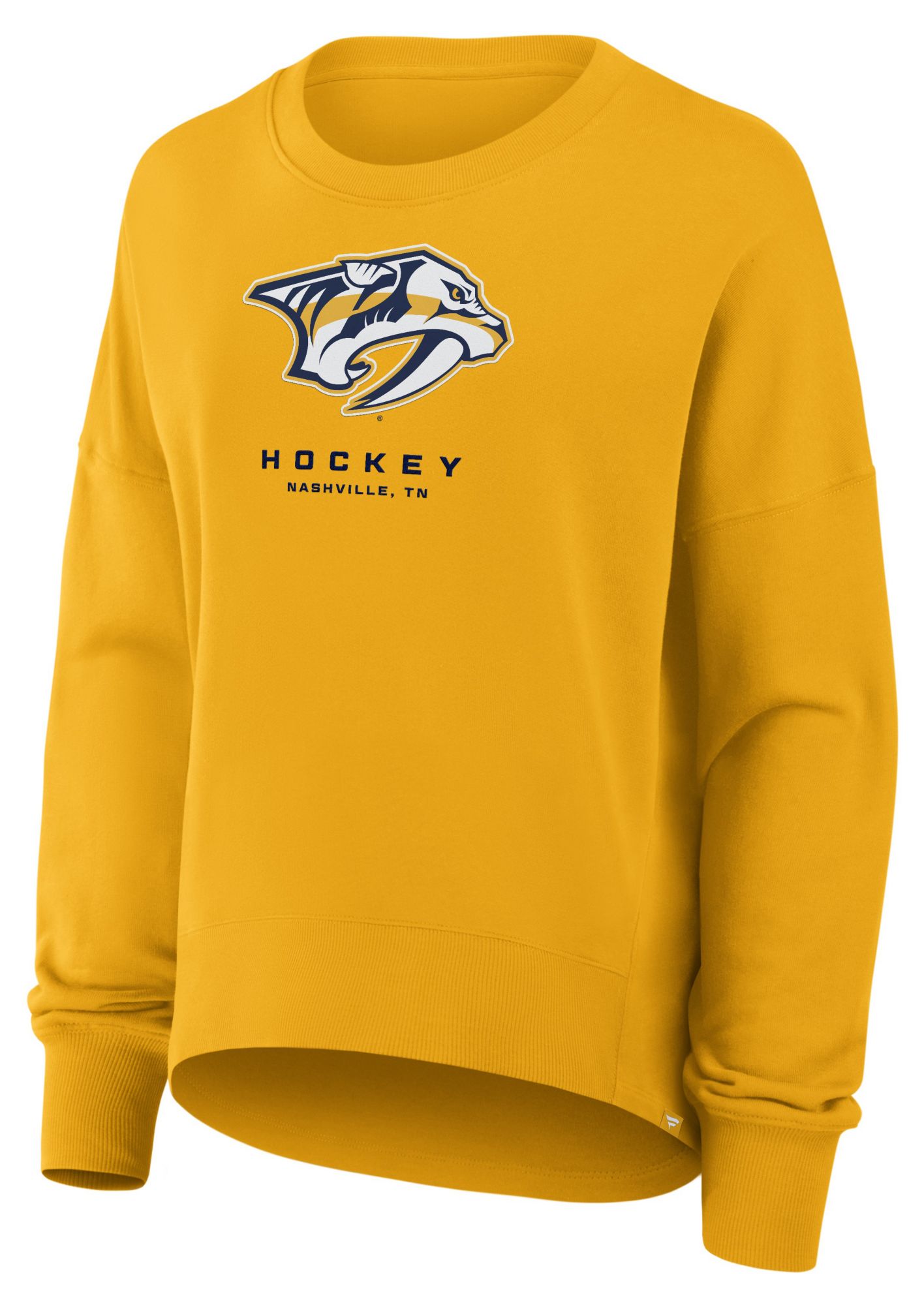 NHL Women's Nashville Predators Yellow Club Fleece Crew Neck Sweatshirt product image