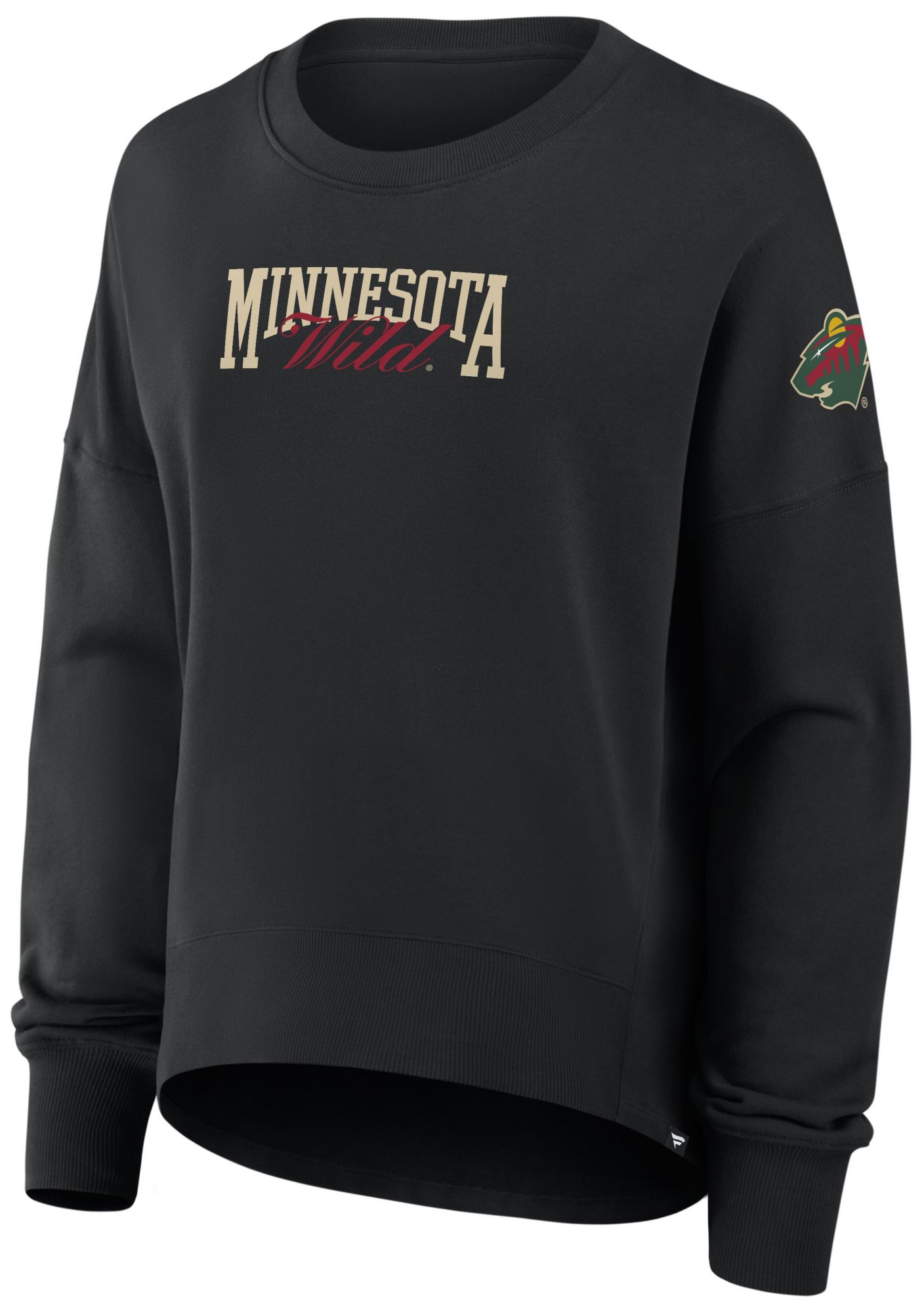 NHL Women's Minnesota Wild Black Foundation Script Crewneck Sweatshirt product image