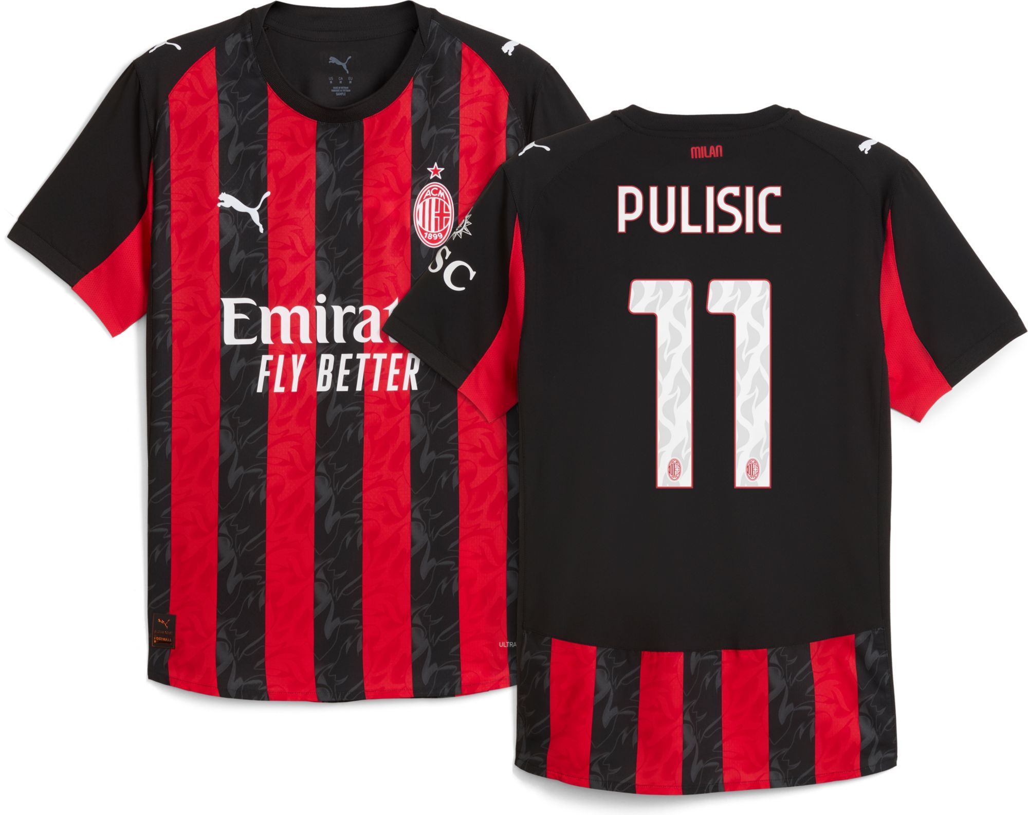PUMA Adult AC Milan Christian Pulisic #11 2025 Home Replica Jersey product image