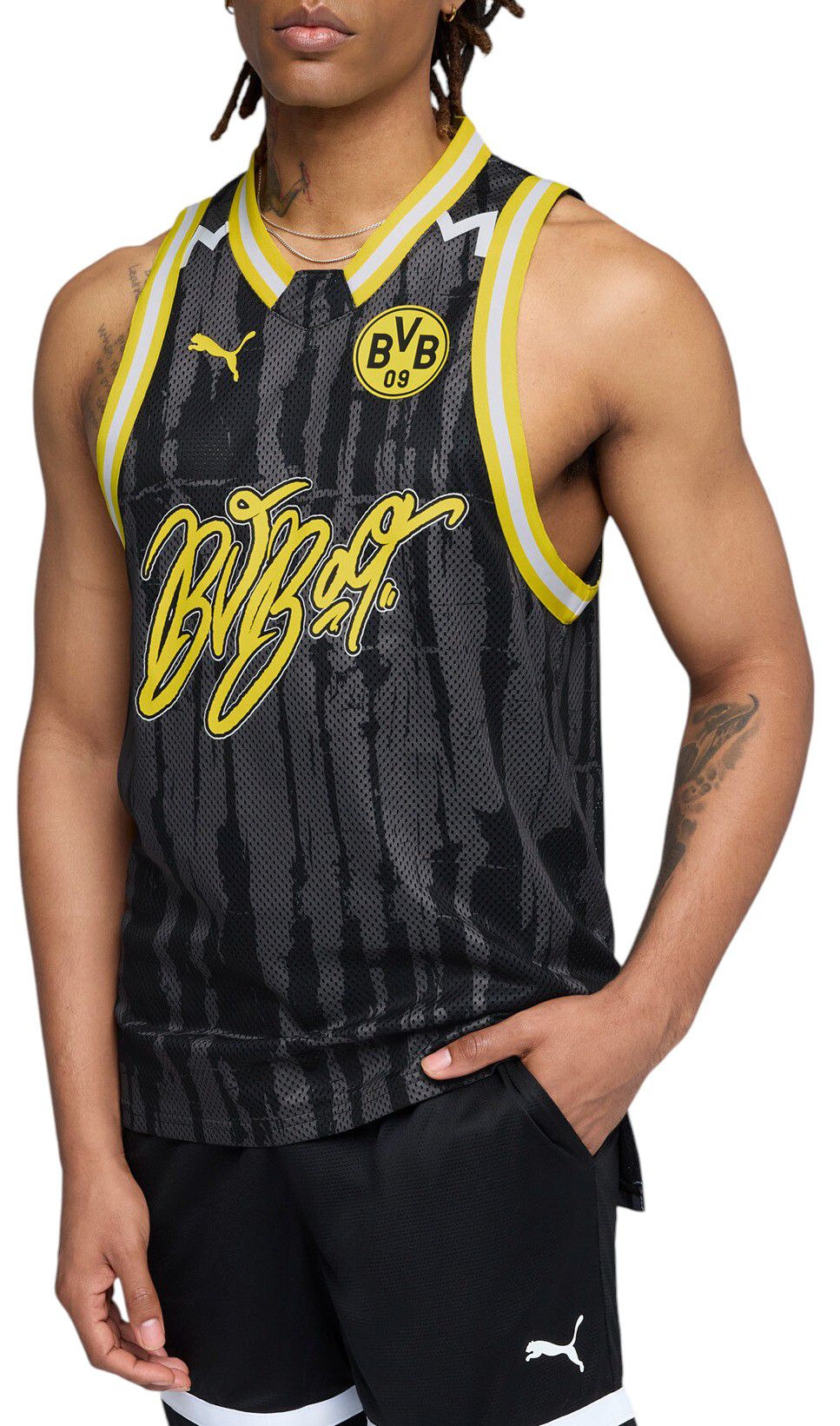 PUMA Adult Borussia Dortmund Black KidSuper Hoops Jersey product image