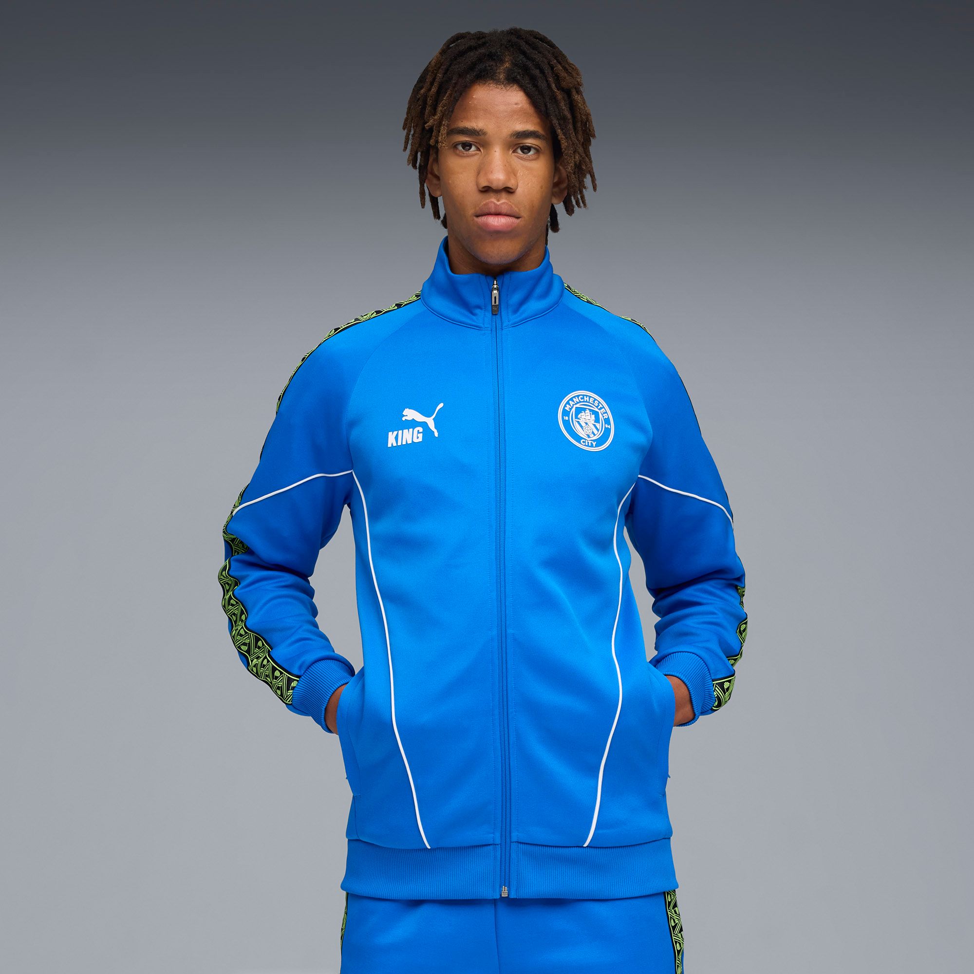 PUMA Men's Manchester City Light Blue Third Prematch Jacket product image