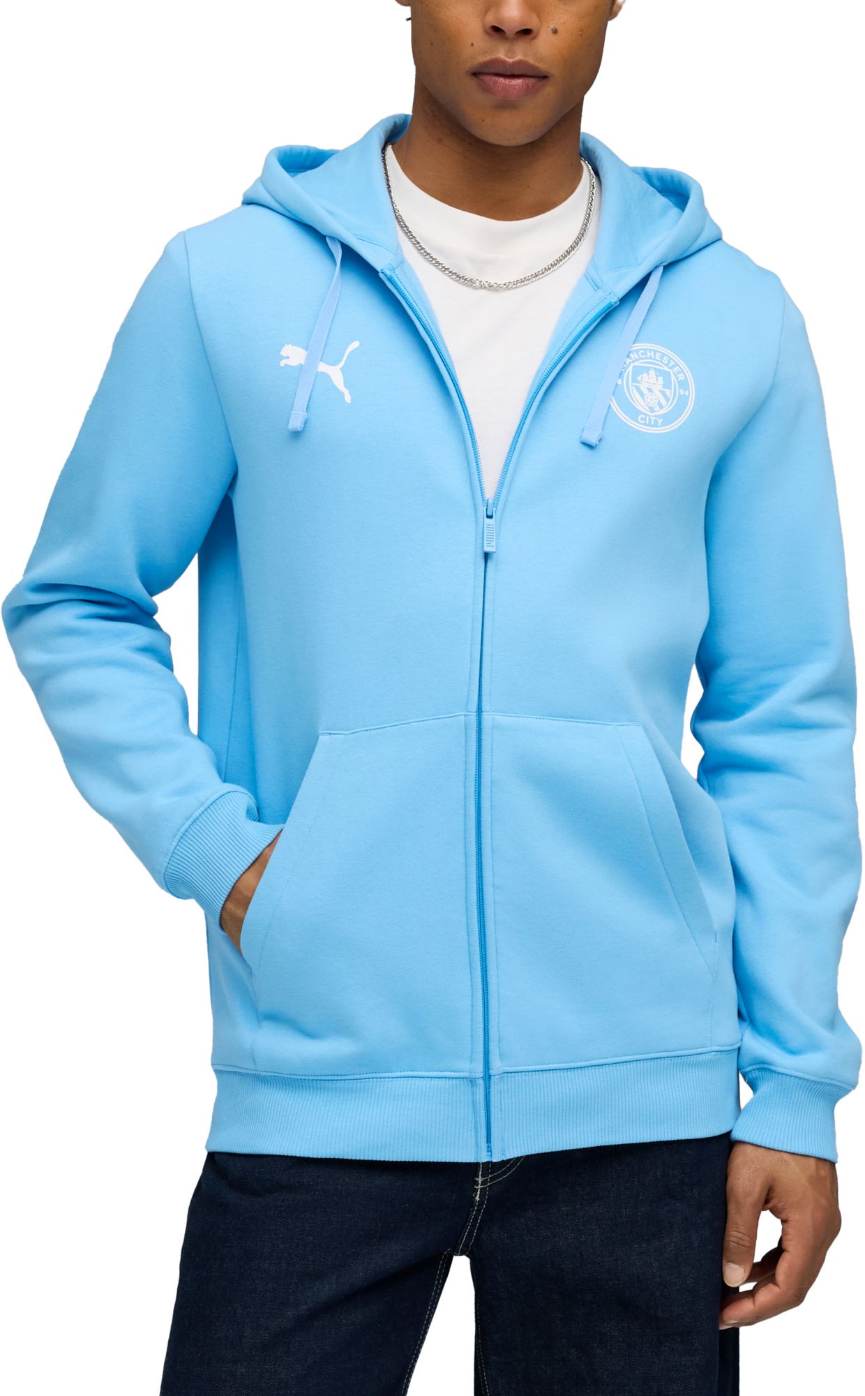 PUMA Men's Manchester City Light Blue Home Logo Jacket product image