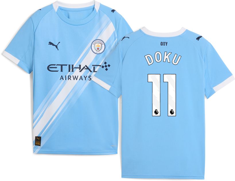 PUMA Youth Manchester City Jeremy Doku #11 2025 Home Replica Jersey product image