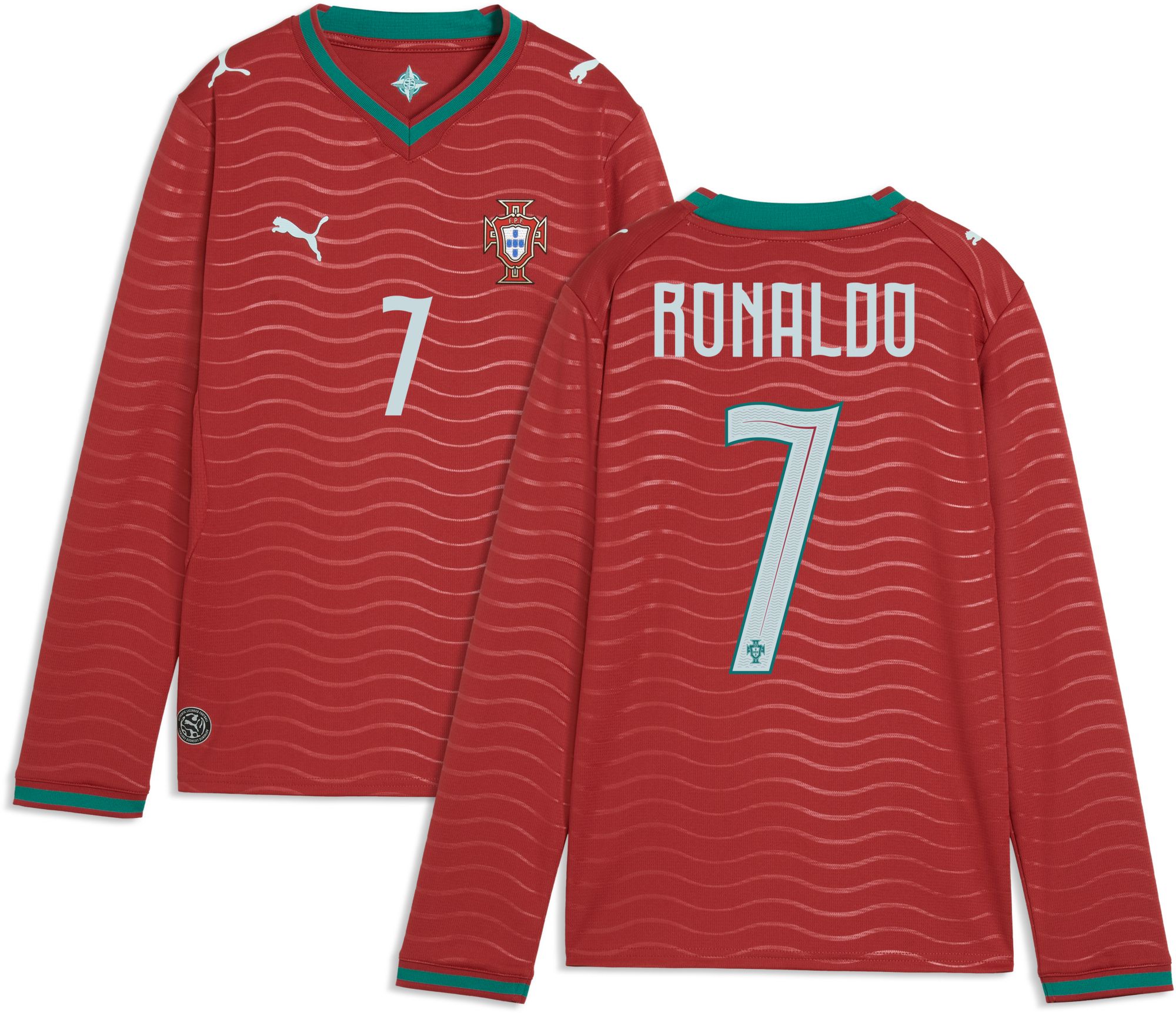 PUMA Youth Portugal Cristiano Ronaldo #7 2026 Home Long Sleeve Replica Jersey product image