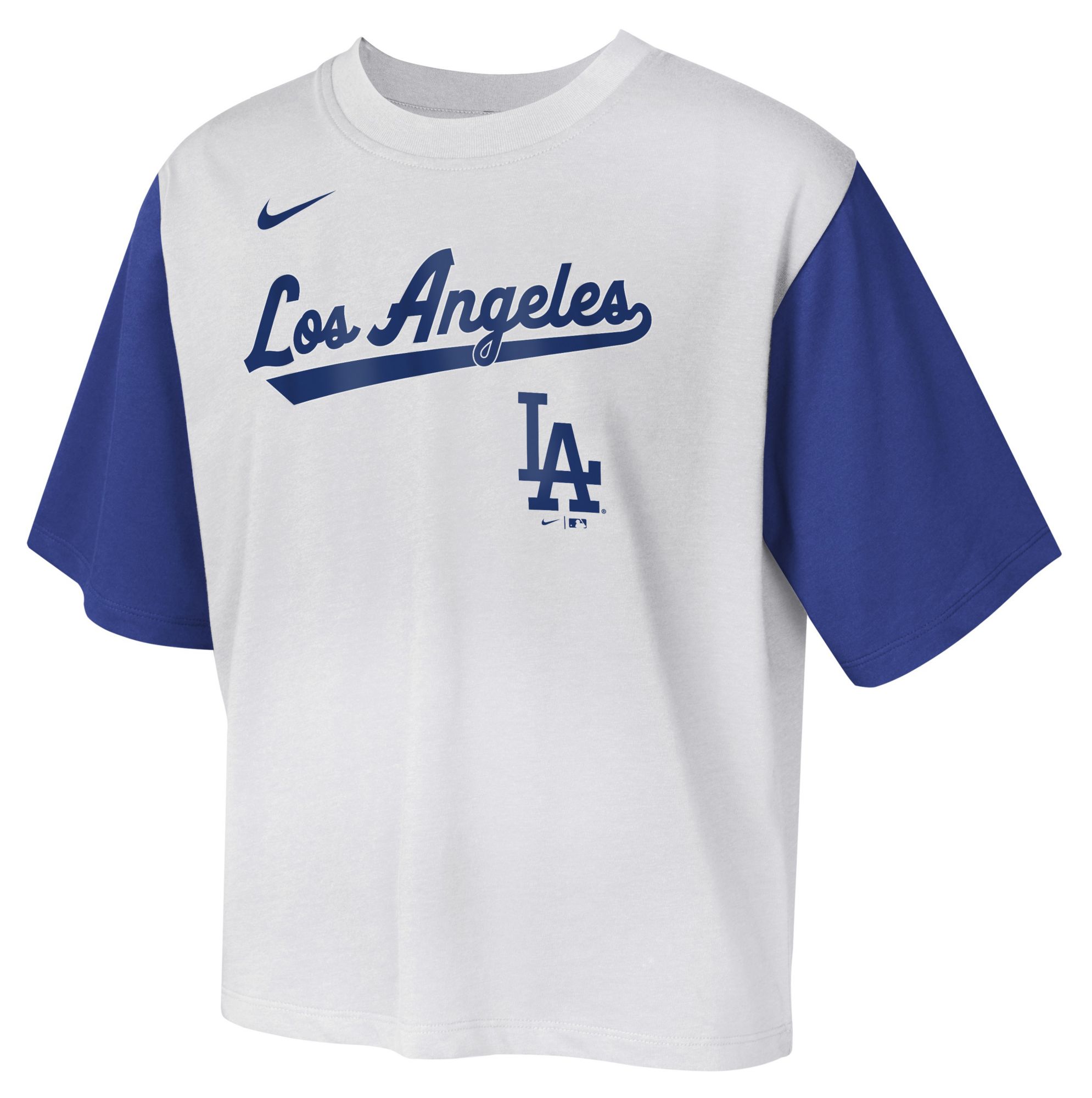 MLB Team Apparel Girls' Los Angeles Dodgers White Cotton Fashion T-Shirt product image