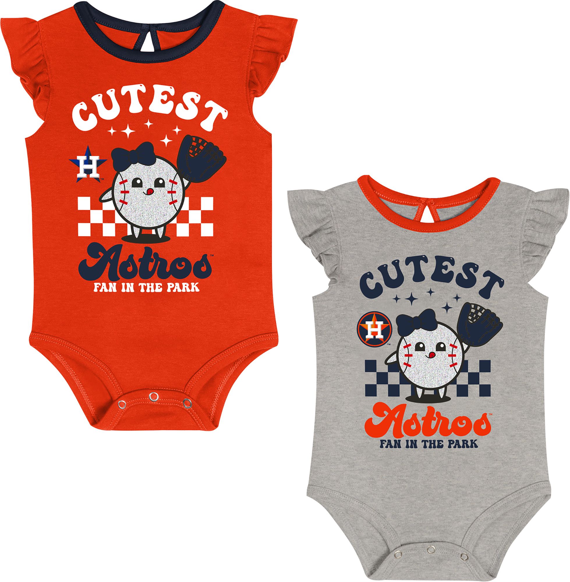 MLB Team Apparel Infant Houston Astros 2-Pack Cutie Ball Cotton Creeper Set product image